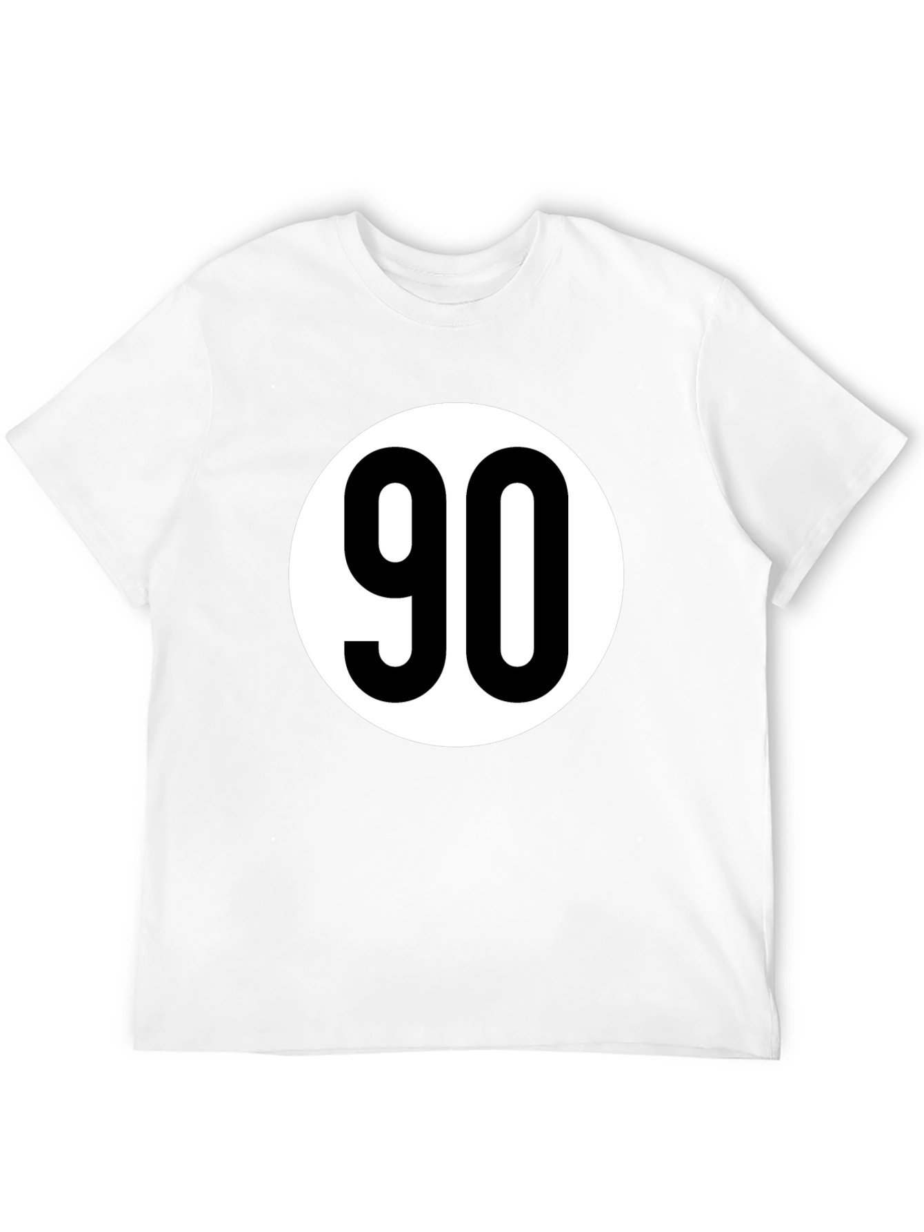 Black T-Shirt with White 90 Design