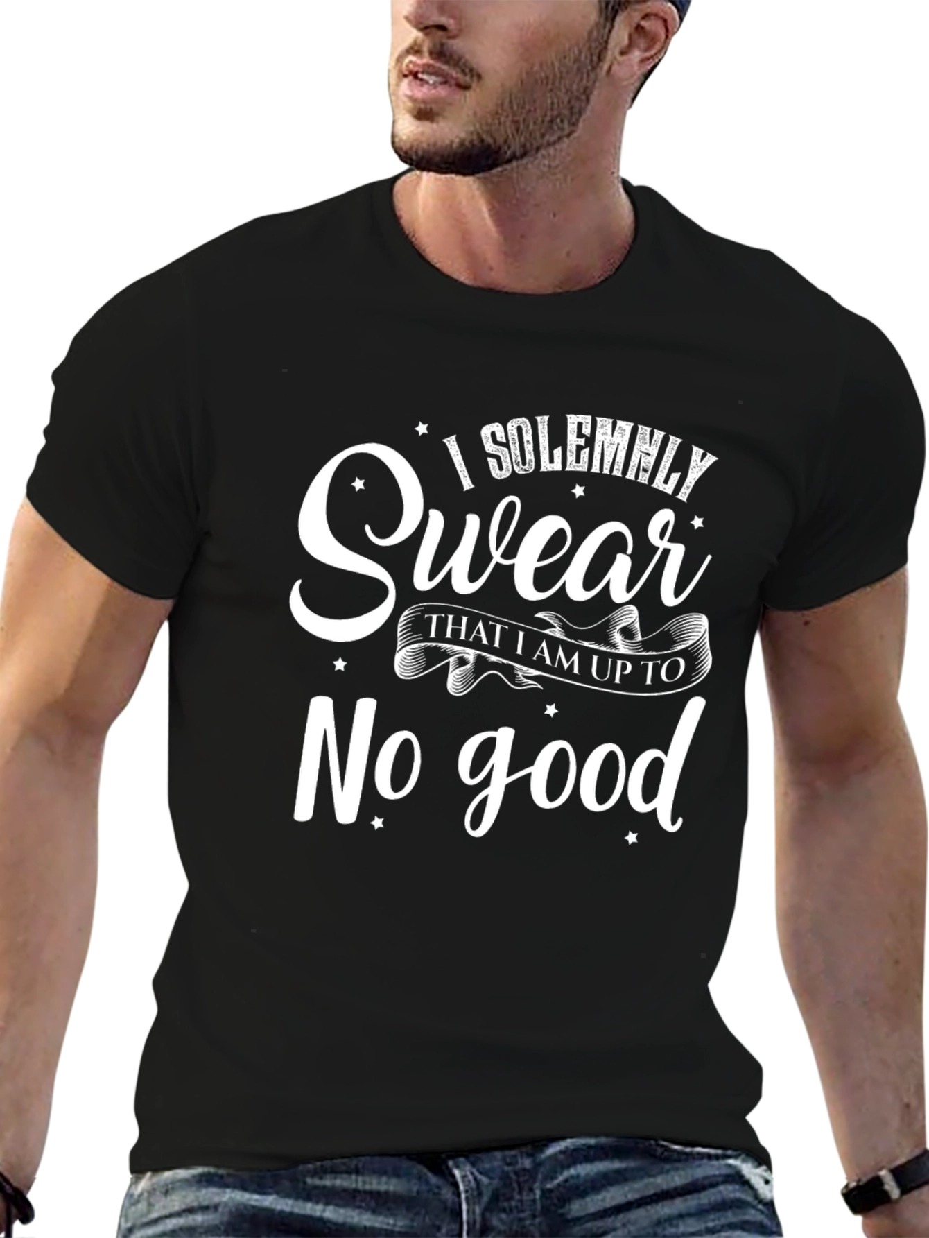 I Solemnly Swear Mens Black Graphic T-Shirt