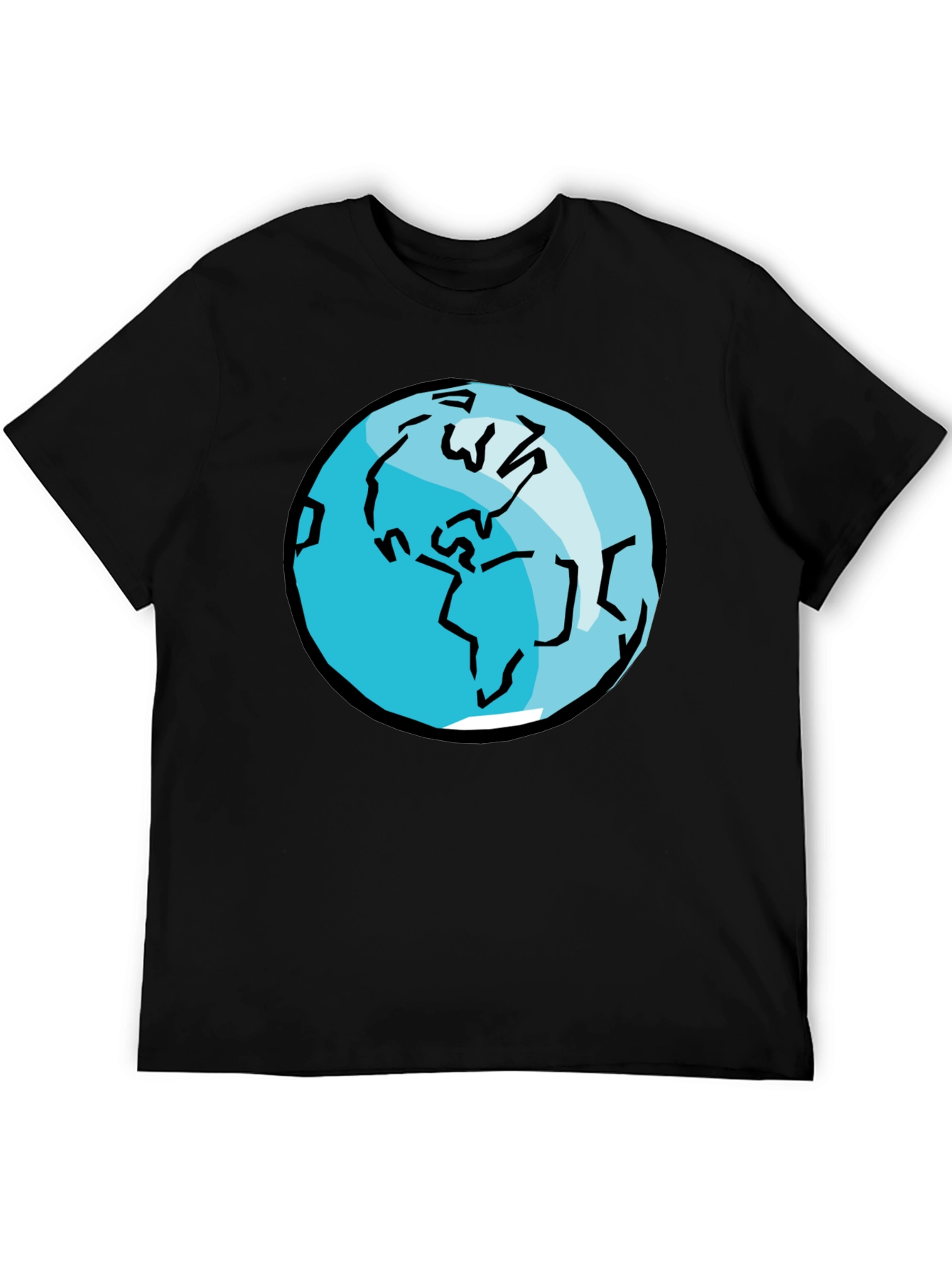 Earth Graphic Tee - Black Cotton T-Shirt