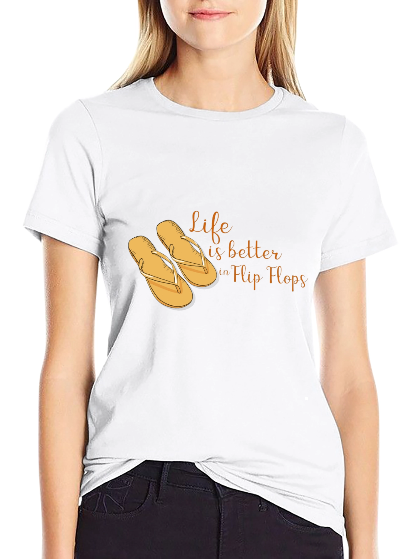 Life is Better in Flip Flops Black T-Shirt