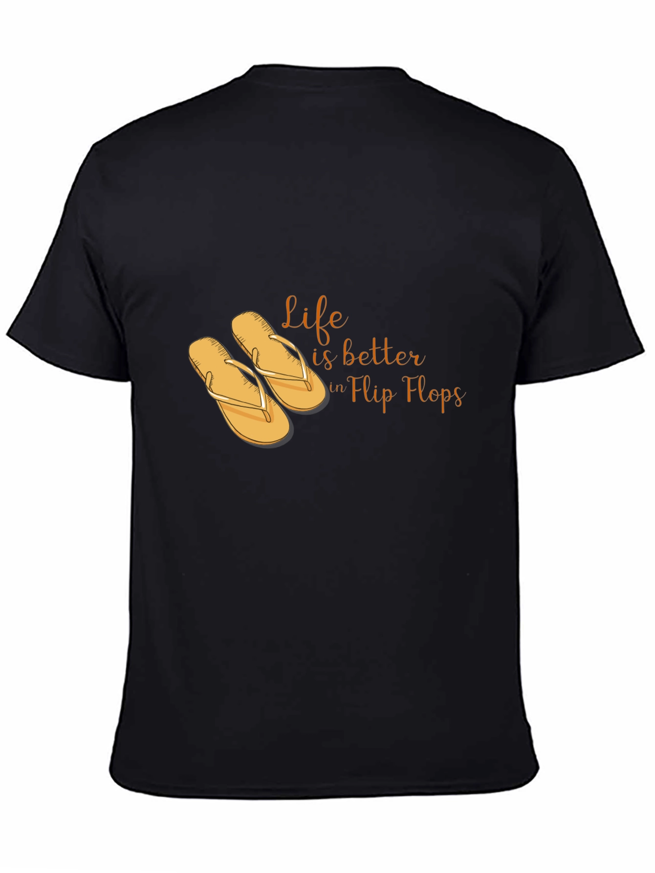 Life is Better in Flip Flops Black T-Shirt