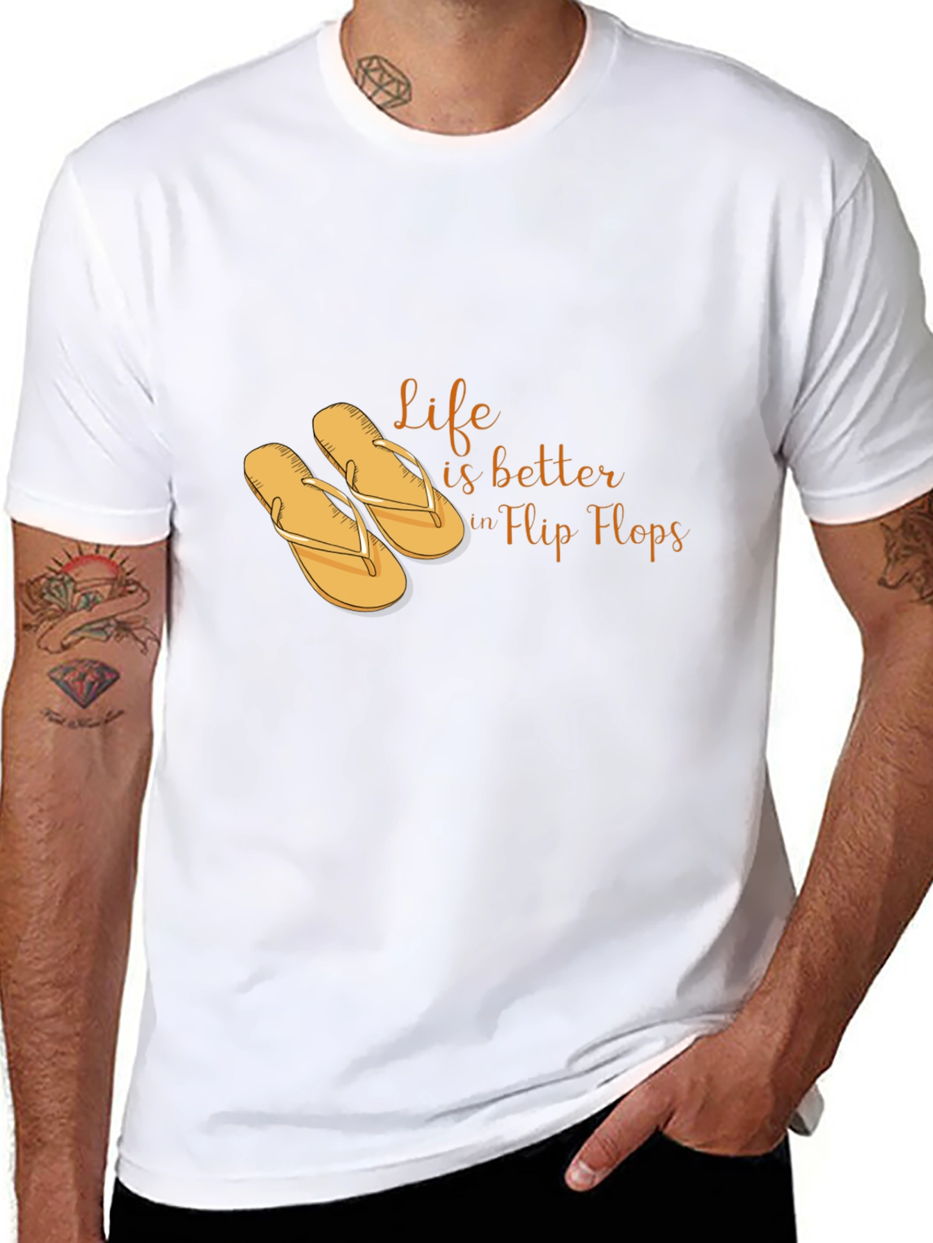 Life is Better in Flip Flops Black T-Shirt