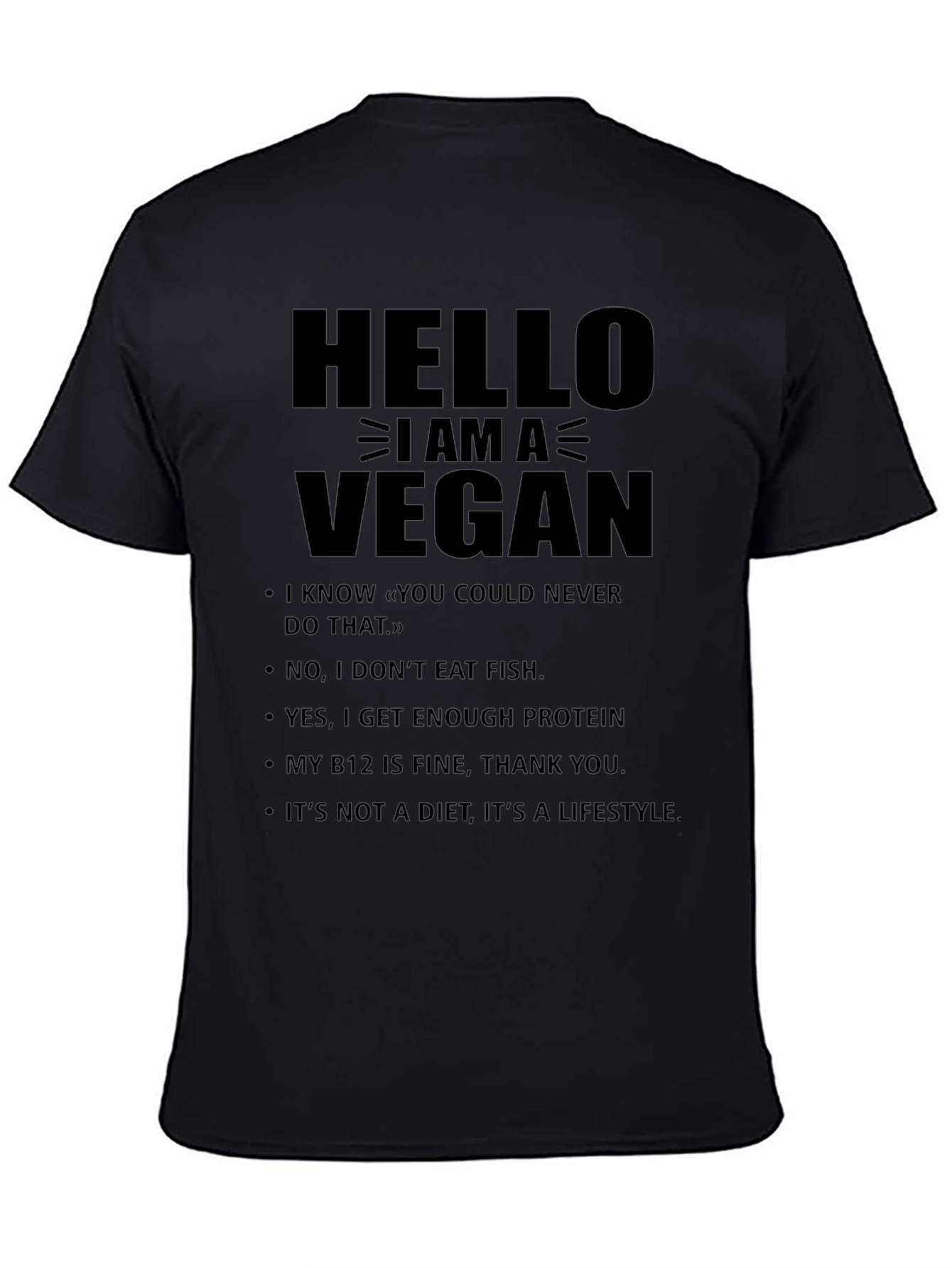 Vegan Lifestyle Graphic Tee - Black