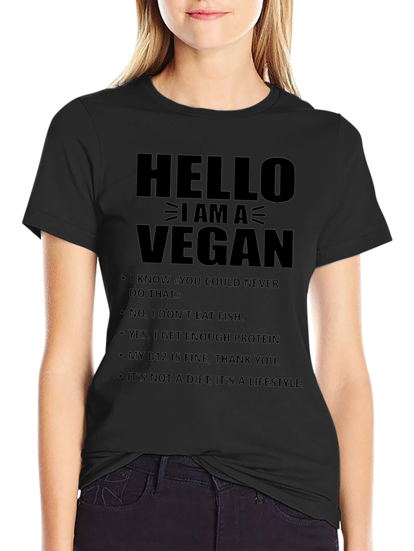 Vegan Lifestyle Graphic Tee - Black
