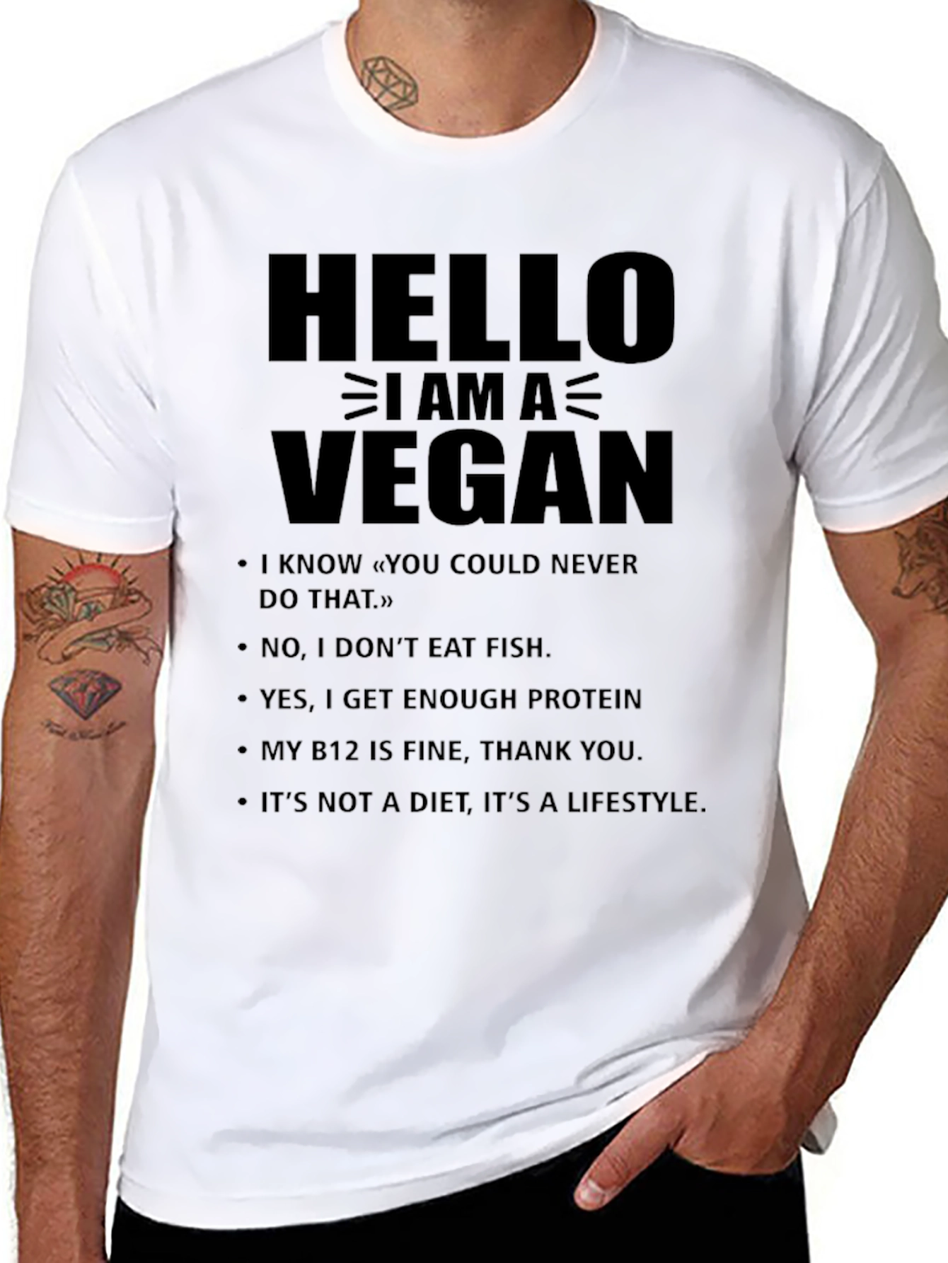 Vegan Lifestyle Graphic Tee - Black