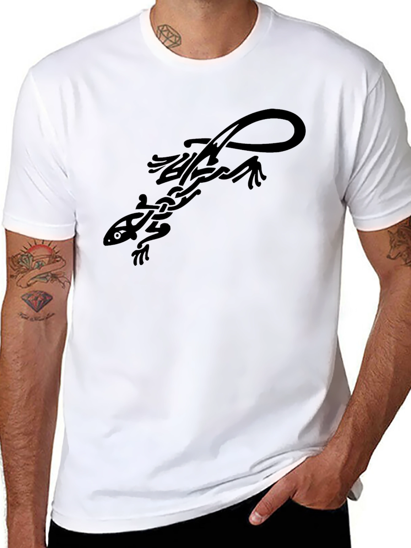 Tribal Lizard Graphic Tee - Cool Casual Style
