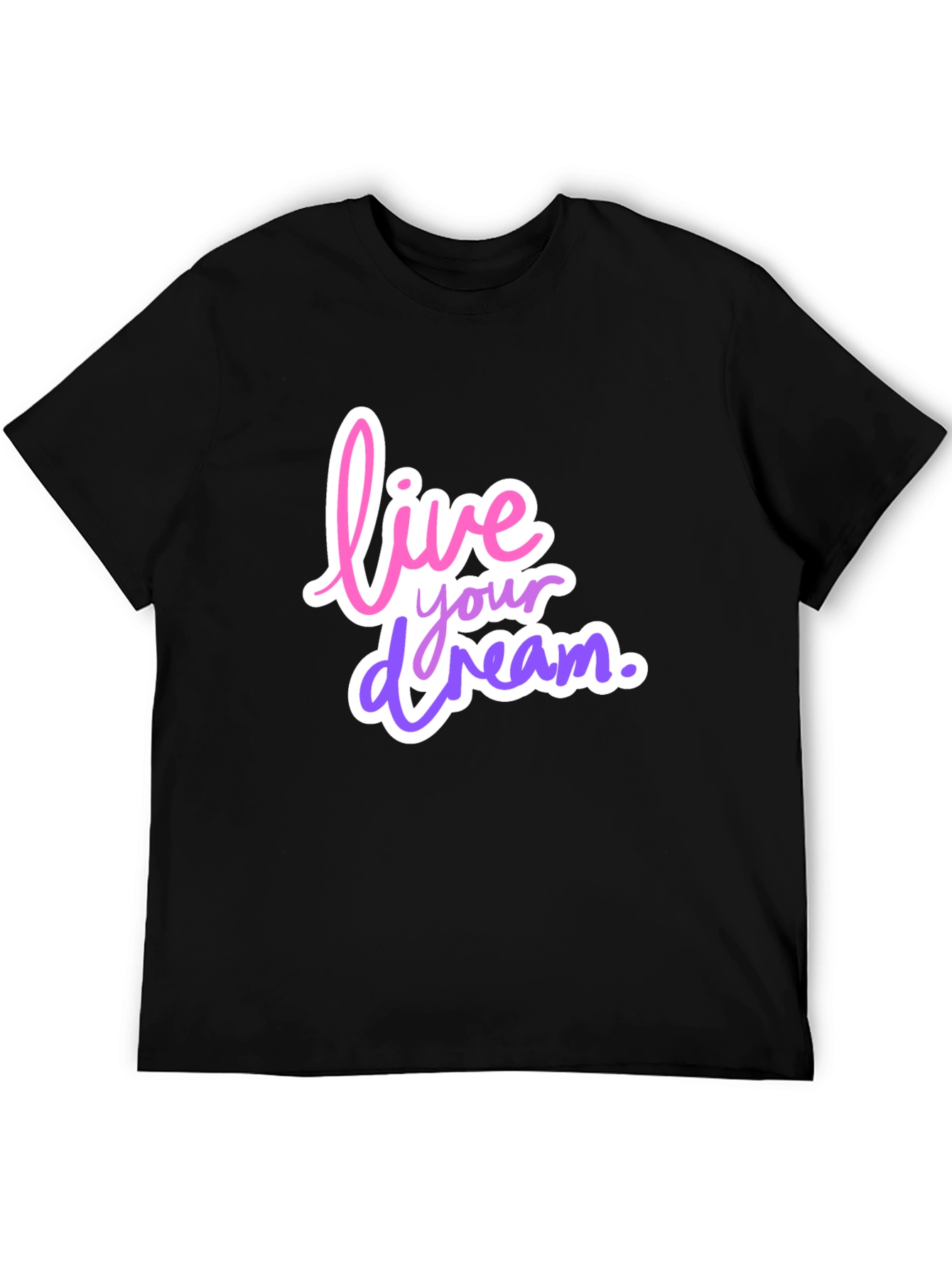 Live Your Dream Graphic Tee - Trendy Black T-Shirt