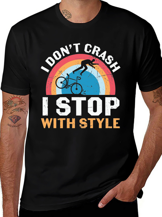 I Dont Crash I Stop With Style Black T-Shirt