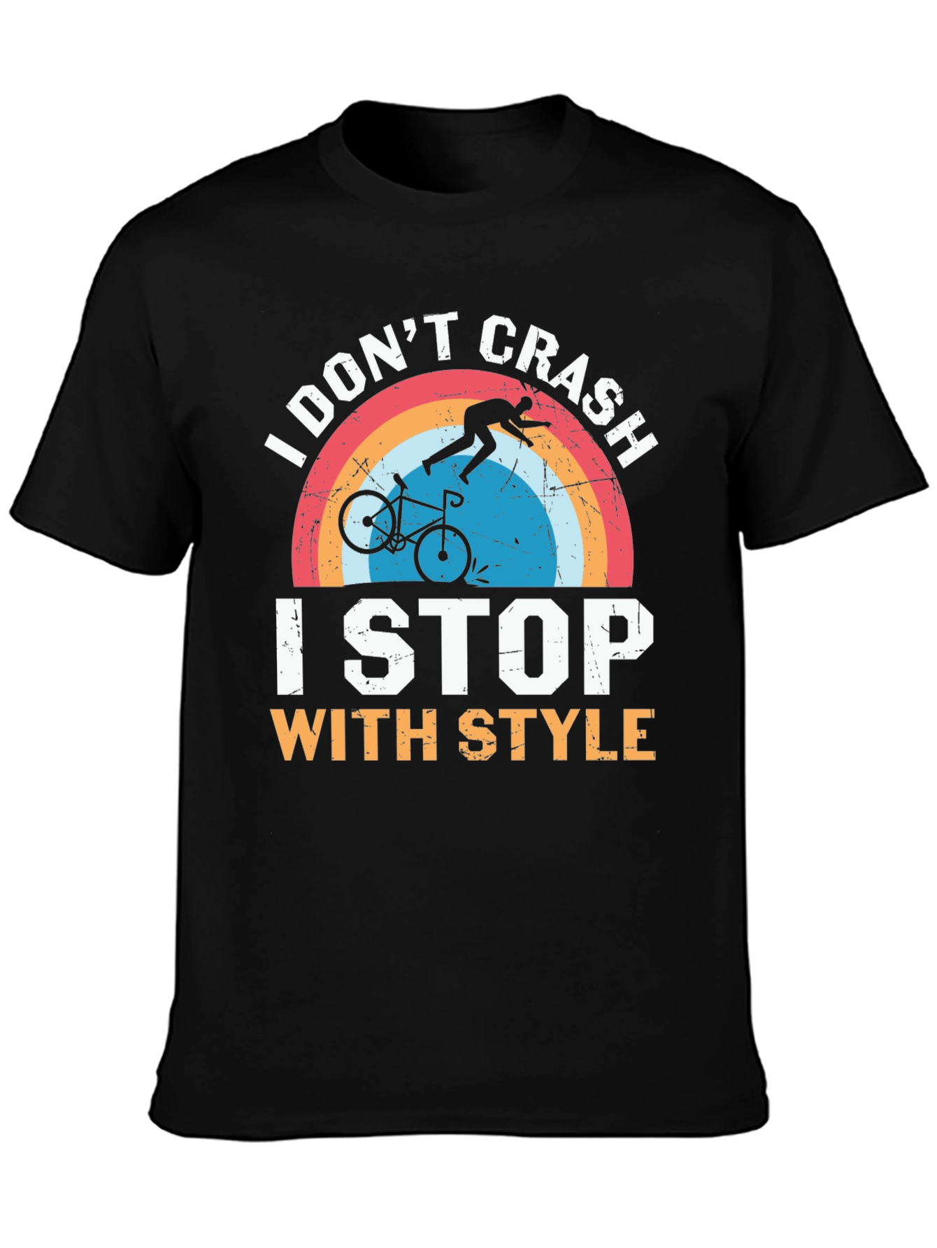 I Dont Crash I Stop With Style Black T-Shirt