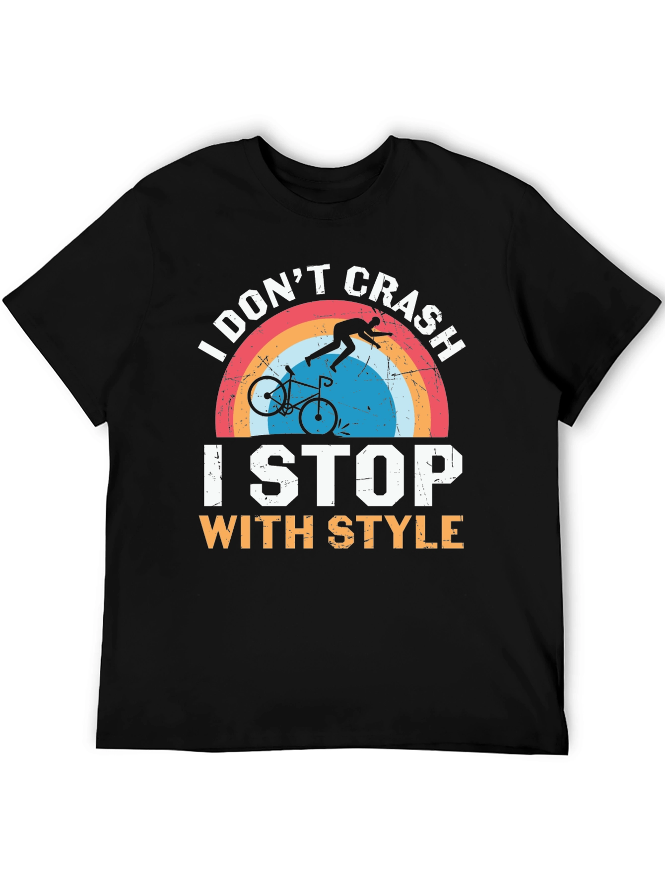 I Dont Crash I Stop With Style Black T-Shirt