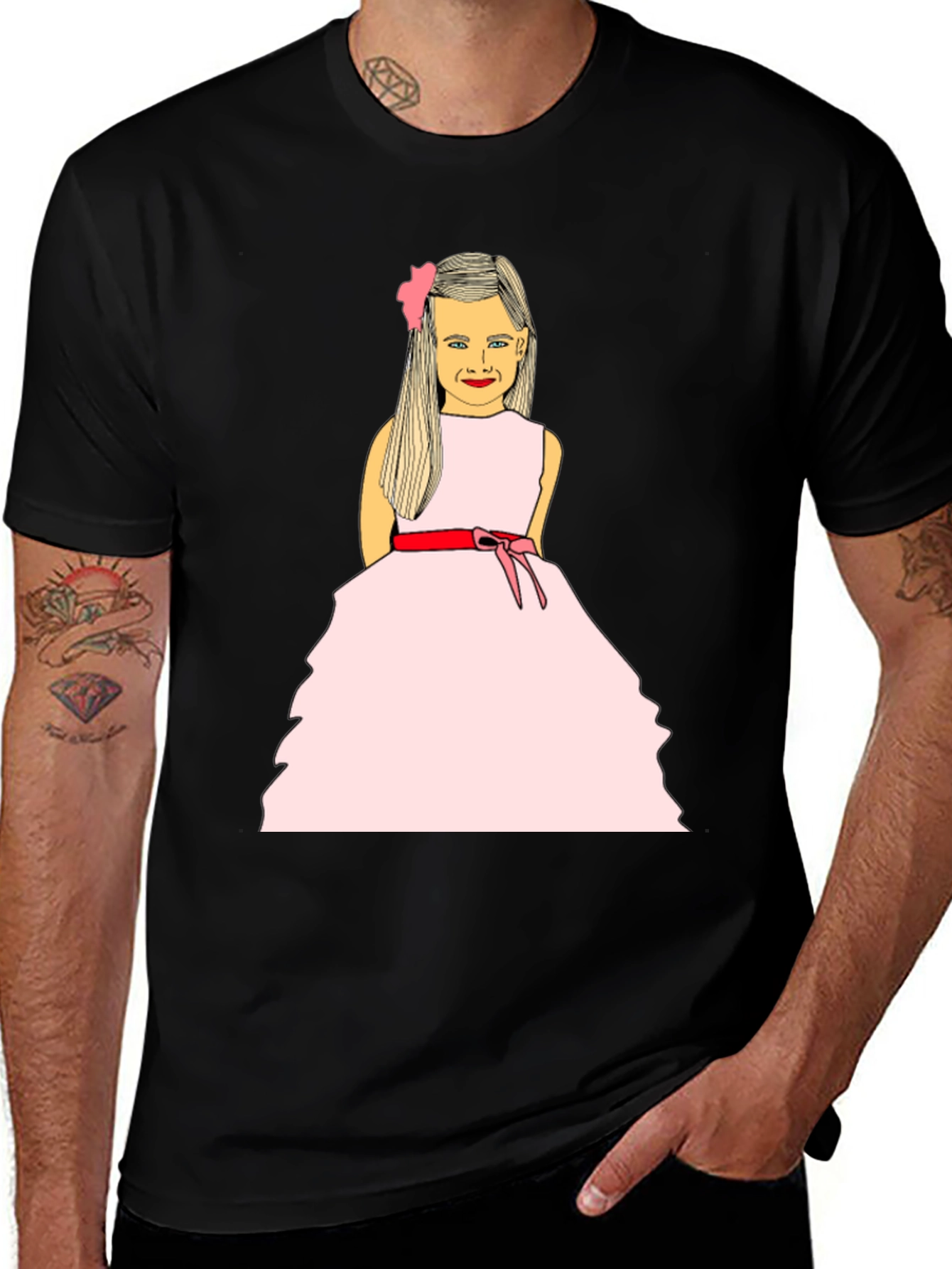 Girl in Pink Dress Graphic T-Shirt