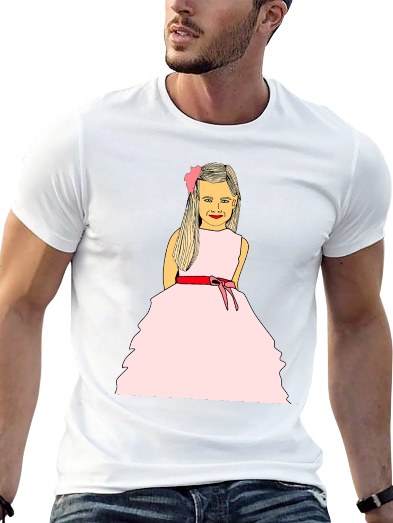 Girl in Pink Dress Graphic T-Shirt