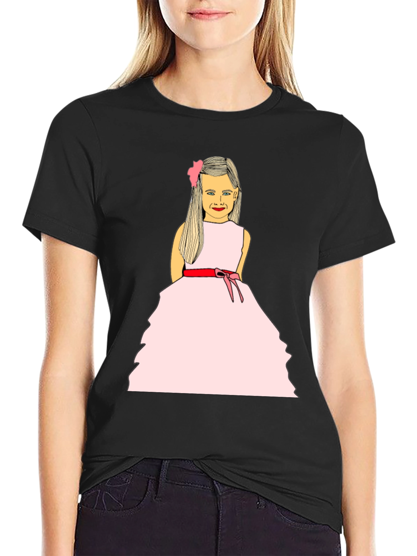 Girl in Pink Dress Graphic T-Shirt