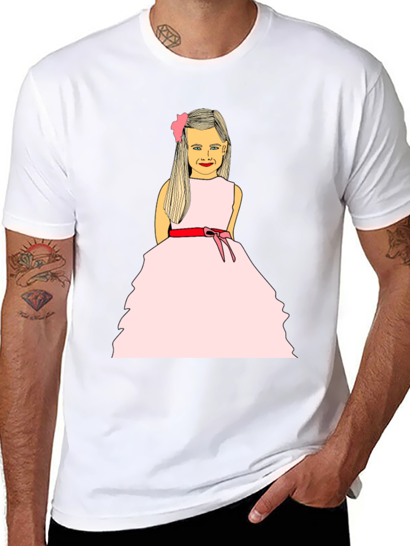 Girl in Pink Dress Graphic T-Shirt
