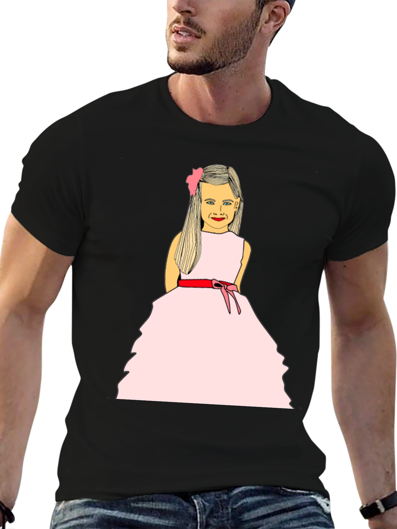 Girl in Pink Dress Graphic T-Shirt