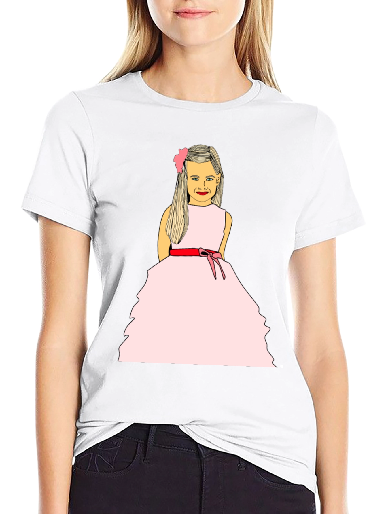 Girl in Pink Dress Graphic T-Shirt