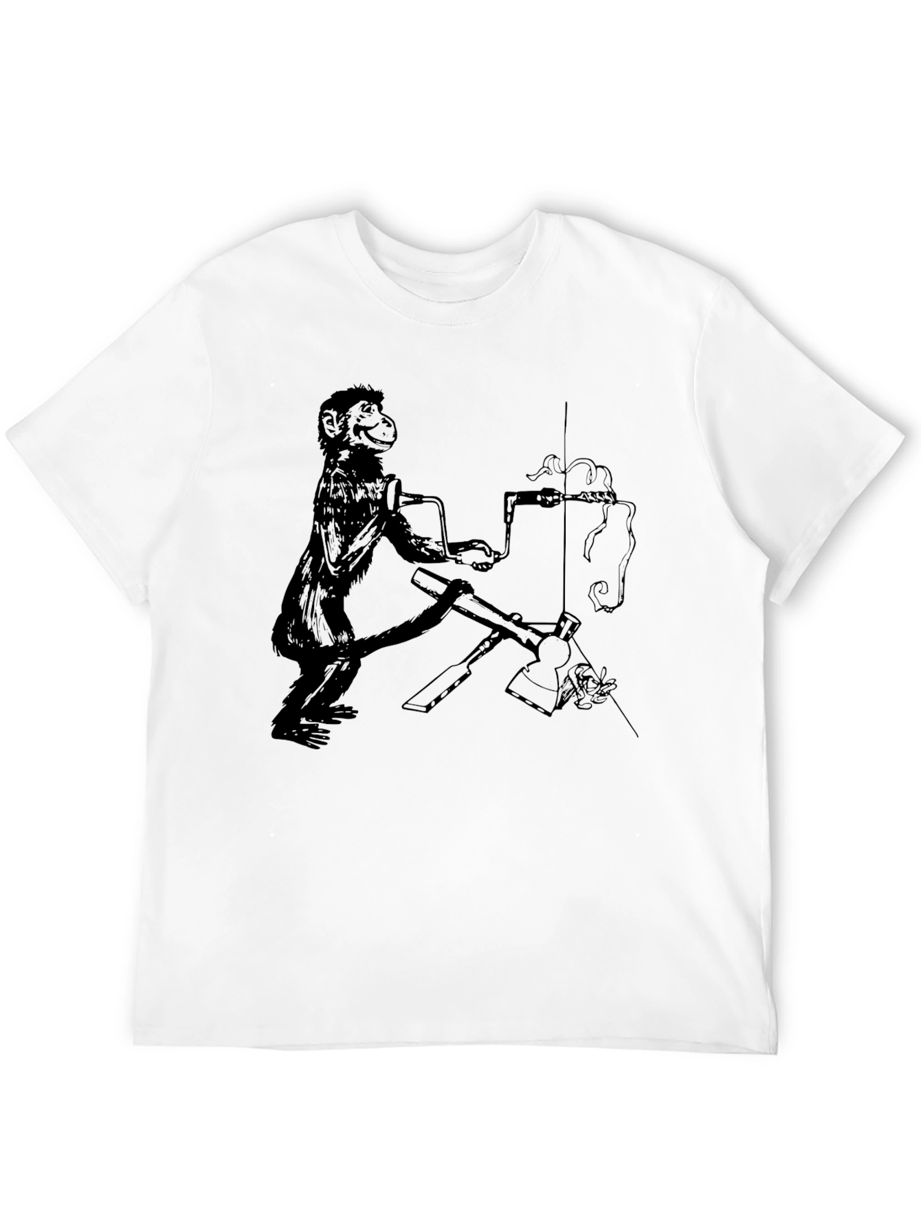 Monkey Machinist T-Shirt - Quirky Black Tee