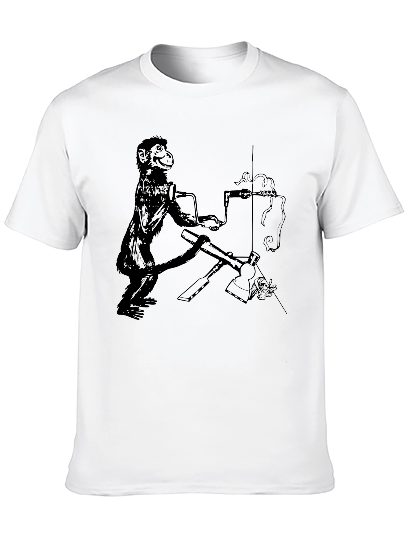 Monkey Machinist T-Shirt - Quirky Black Tee