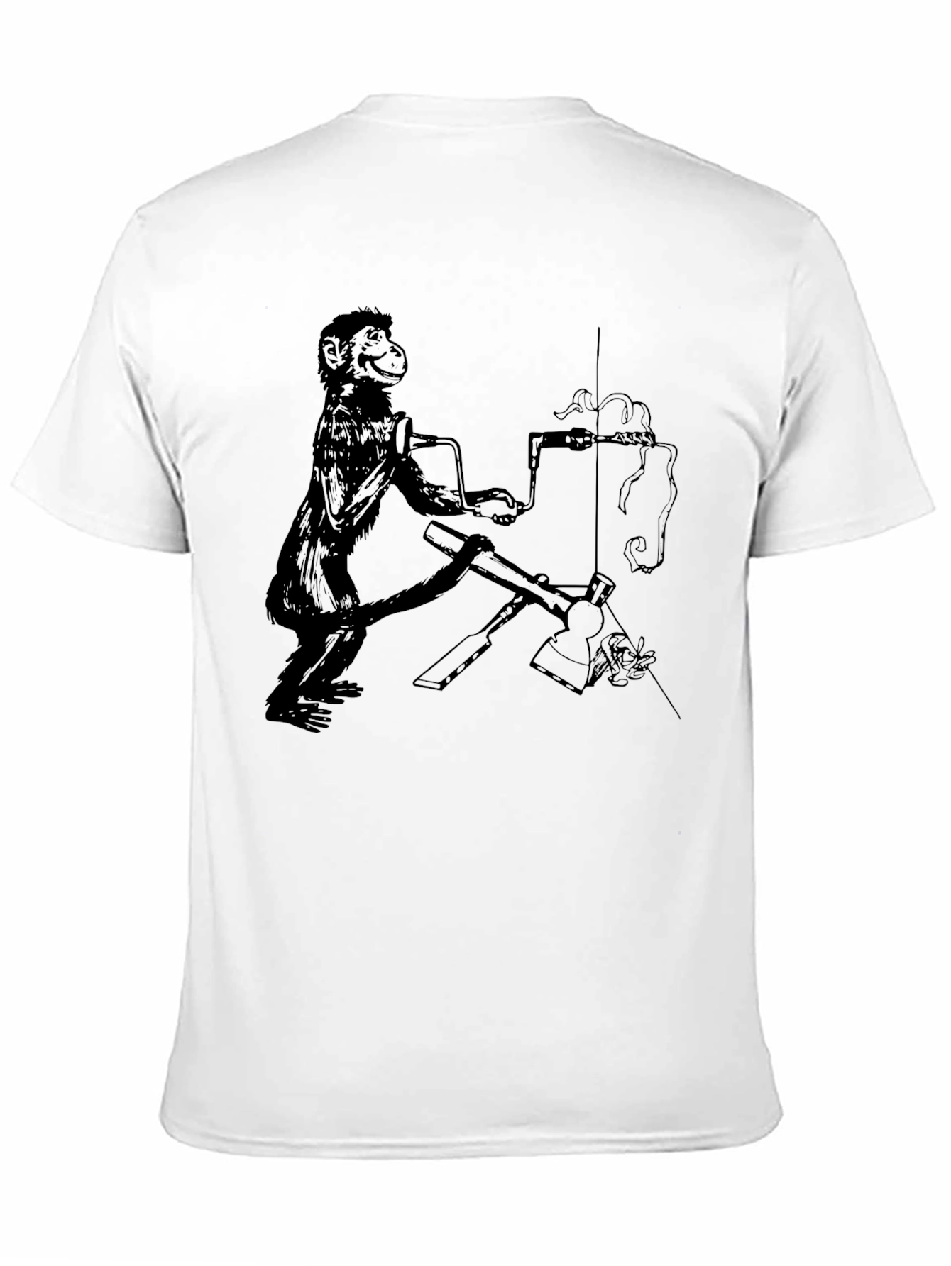 Monkey Machinist T-Shirt - Quirky Black Tee