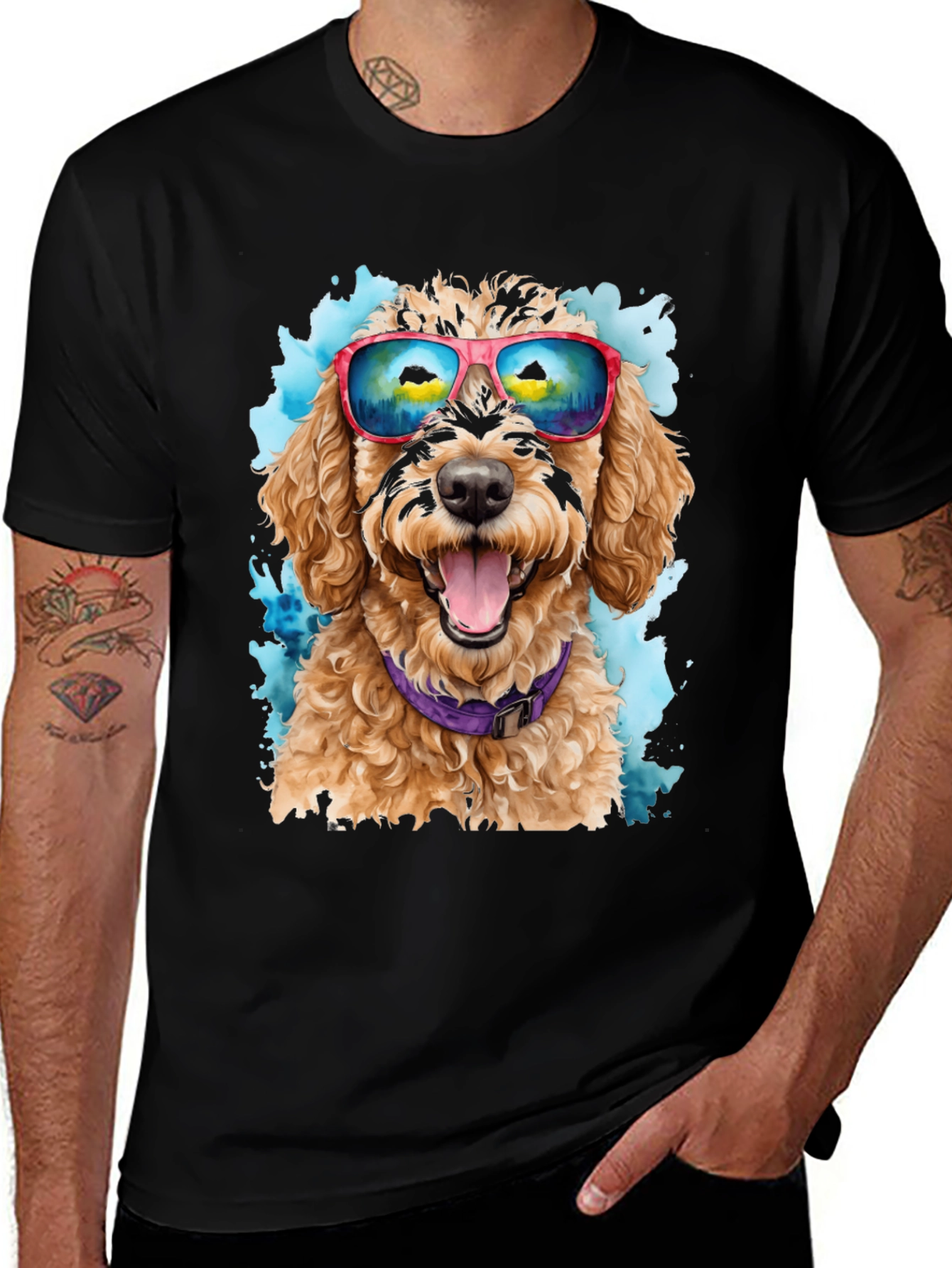 Dog with Sunglasses T-Shirt - Cool Canine Style