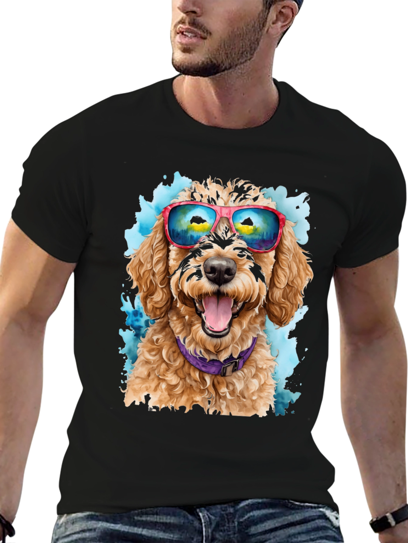 Dog with Sunglasses T-Shirt - Cool Canine Style