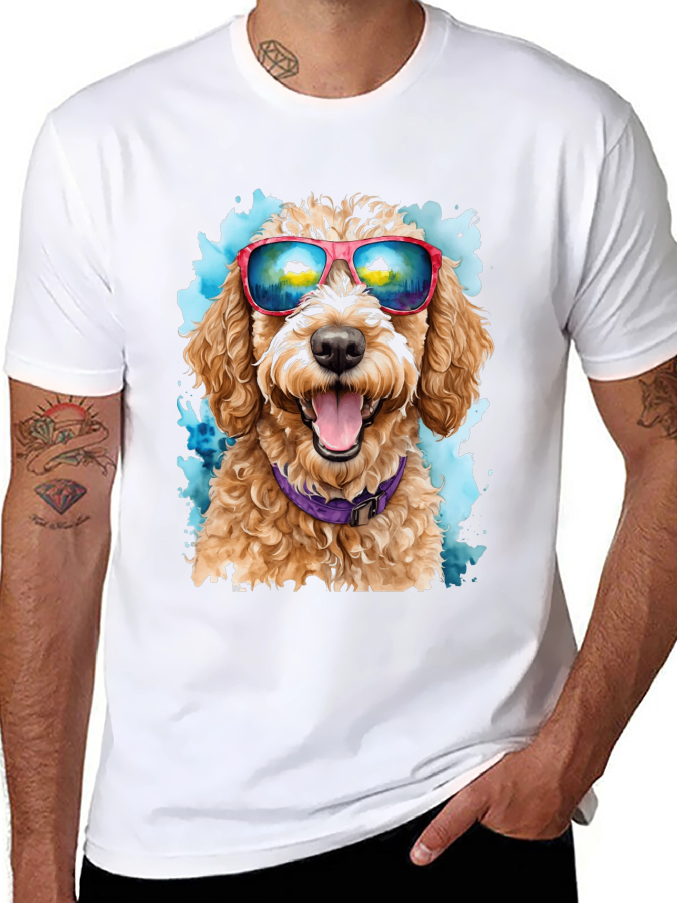 Dog with Sunglasses T-Shirt - Cool Canine Style
