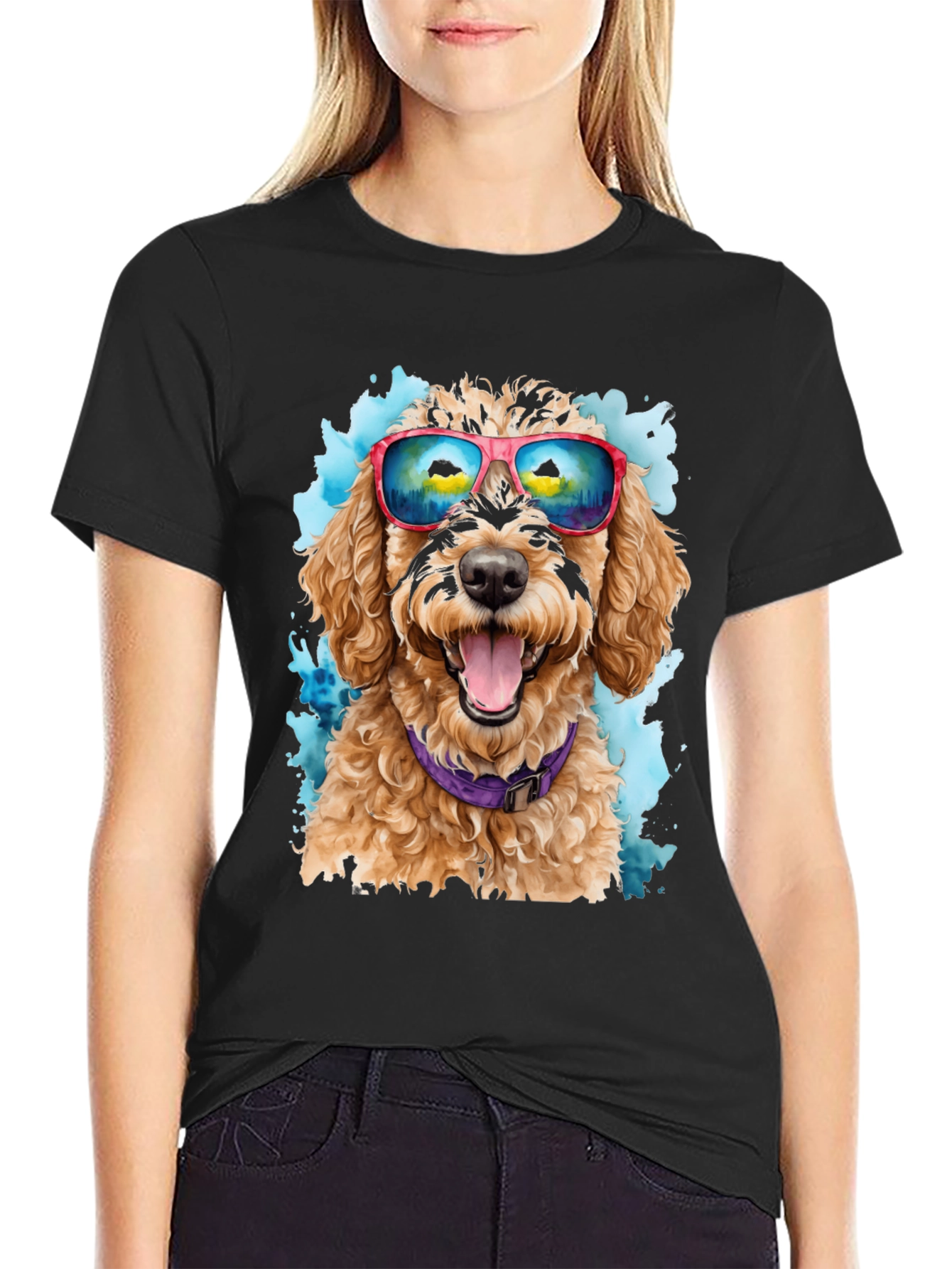 Dog with Sunglasses T-Shirt - Cool Canine Style