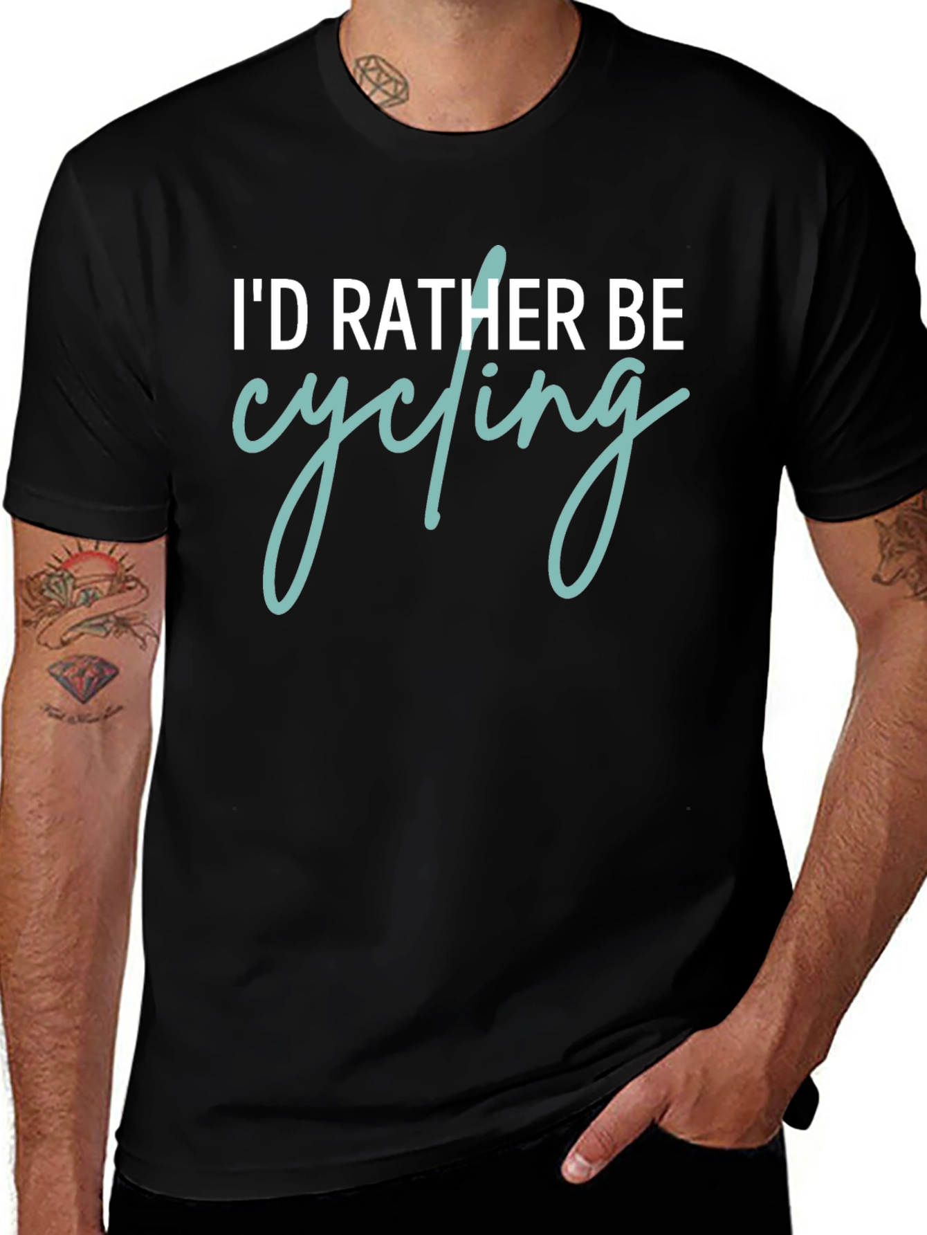 Id Rather Be Cycling Graphic Tee - Black Cotton