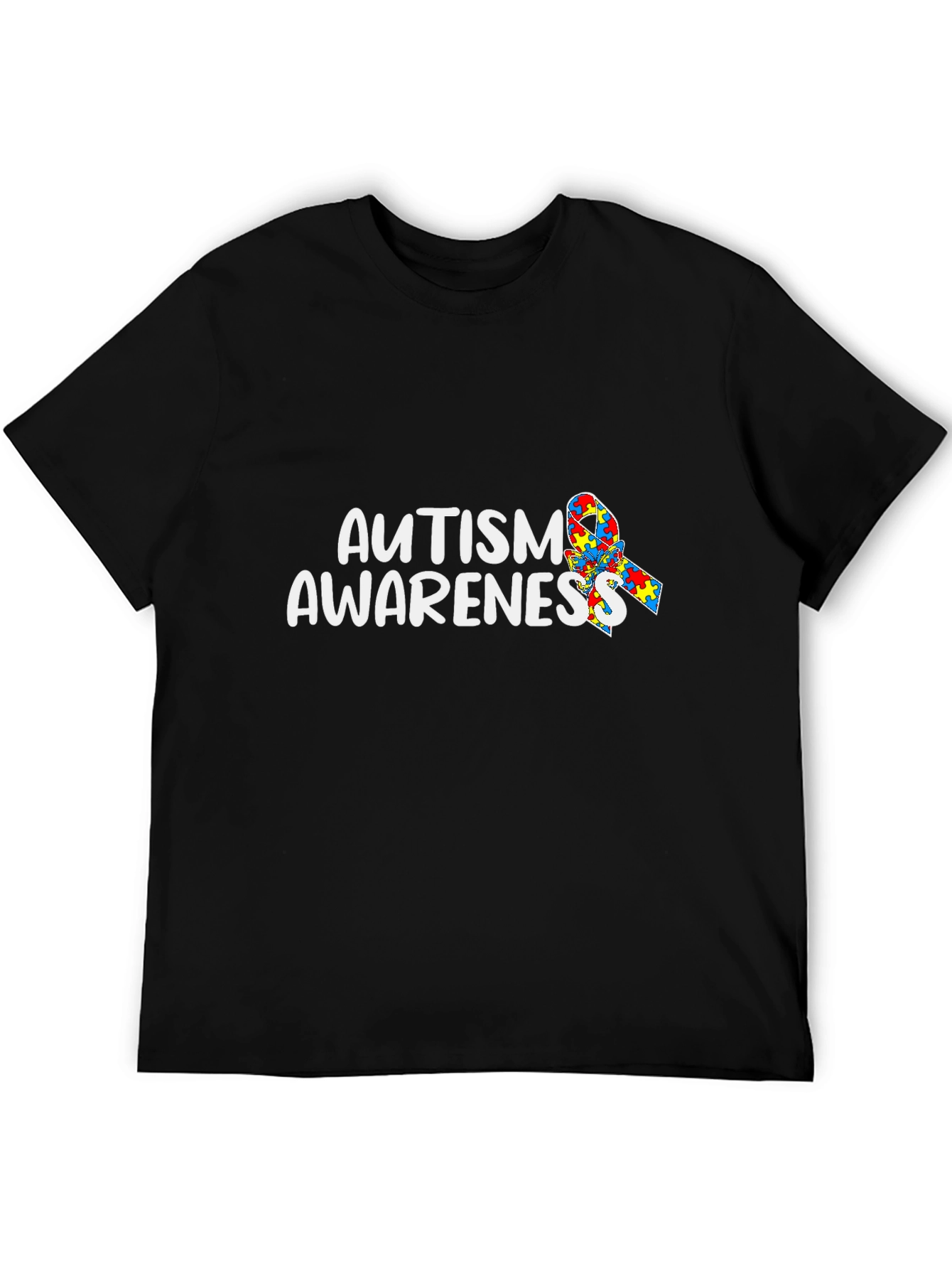 Autism Awareness T-Shirt - Puzzle Ribbon Design