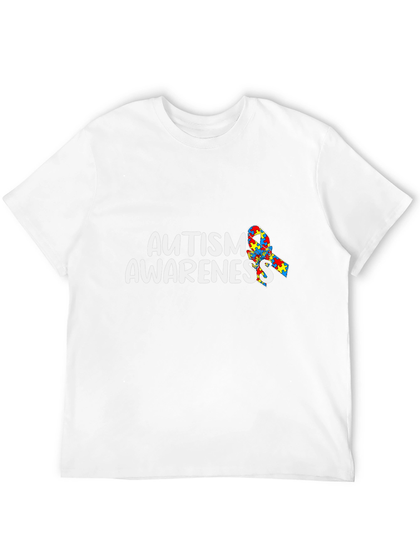 Autism Awareness T-Shirt - Puzzle Ribbon Design