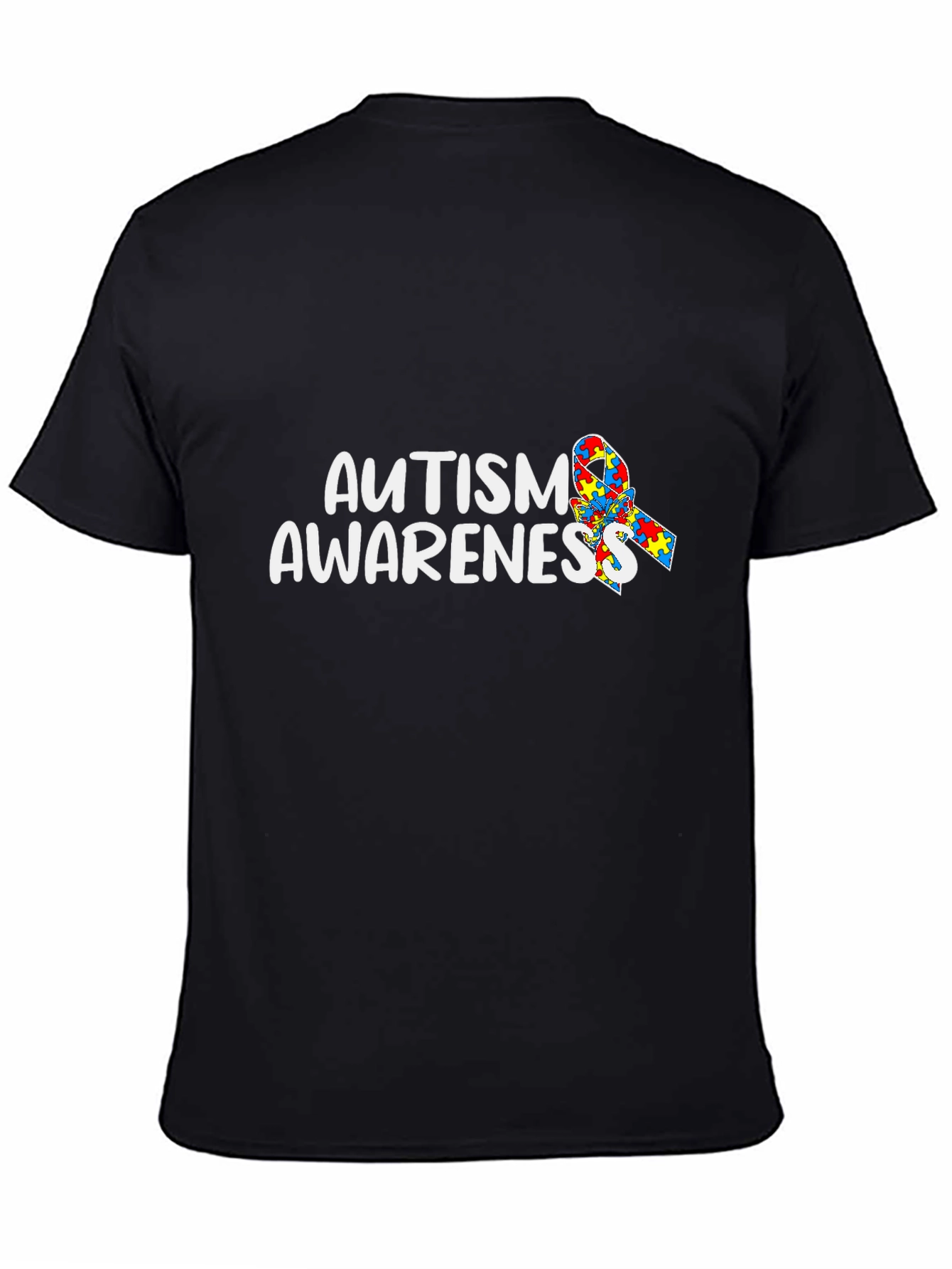Autism Awareness T-Shirt - Puzzle Ribbon Design