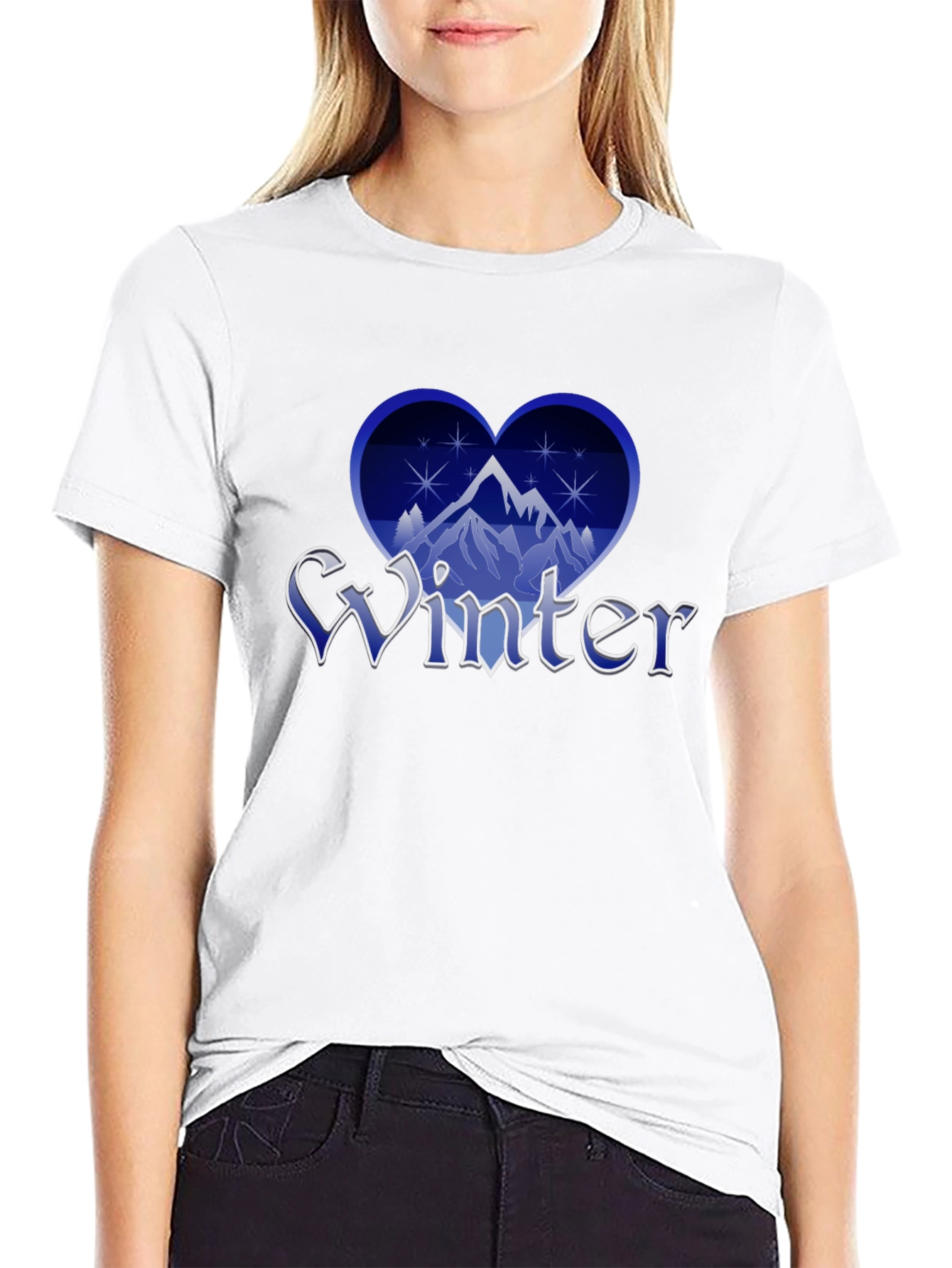 Winter Heart Mountain T-Shirt - Stylish Graphic Tee