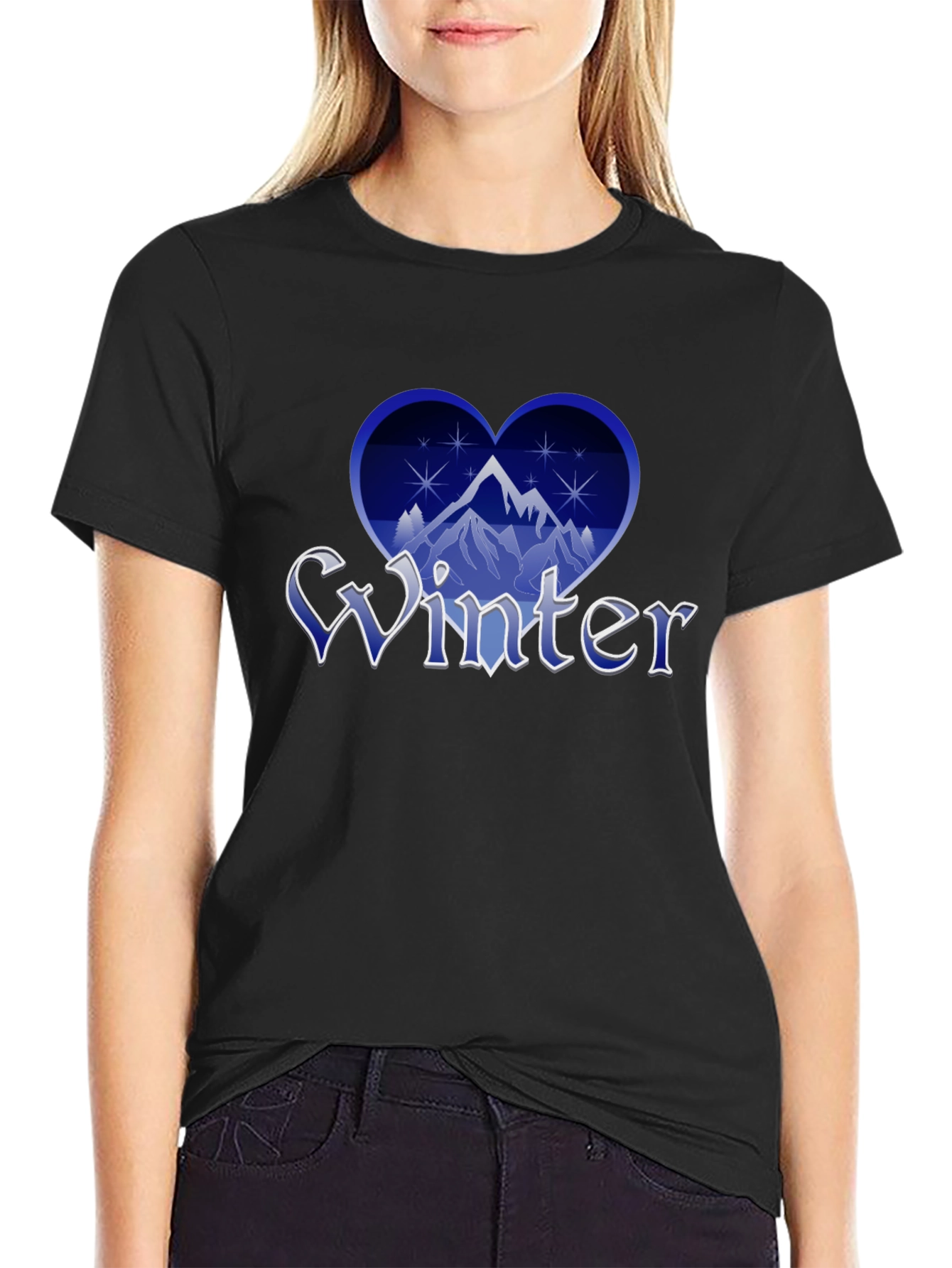 Winter Heart Mountain T-Shirt - Stylish Graphic Tee