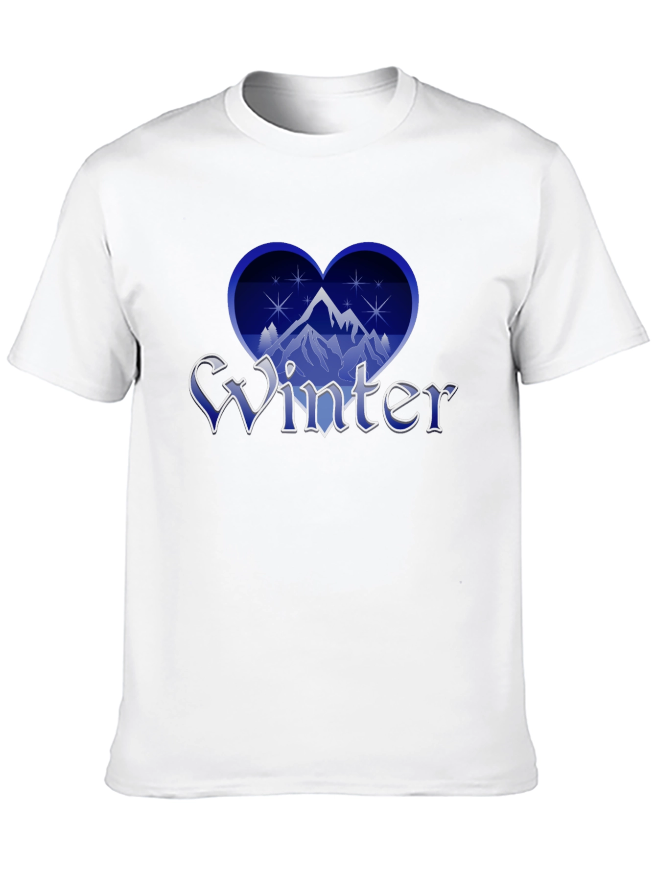 Winter Heart Mountain T-Shirt - Stylish Graphic Tee