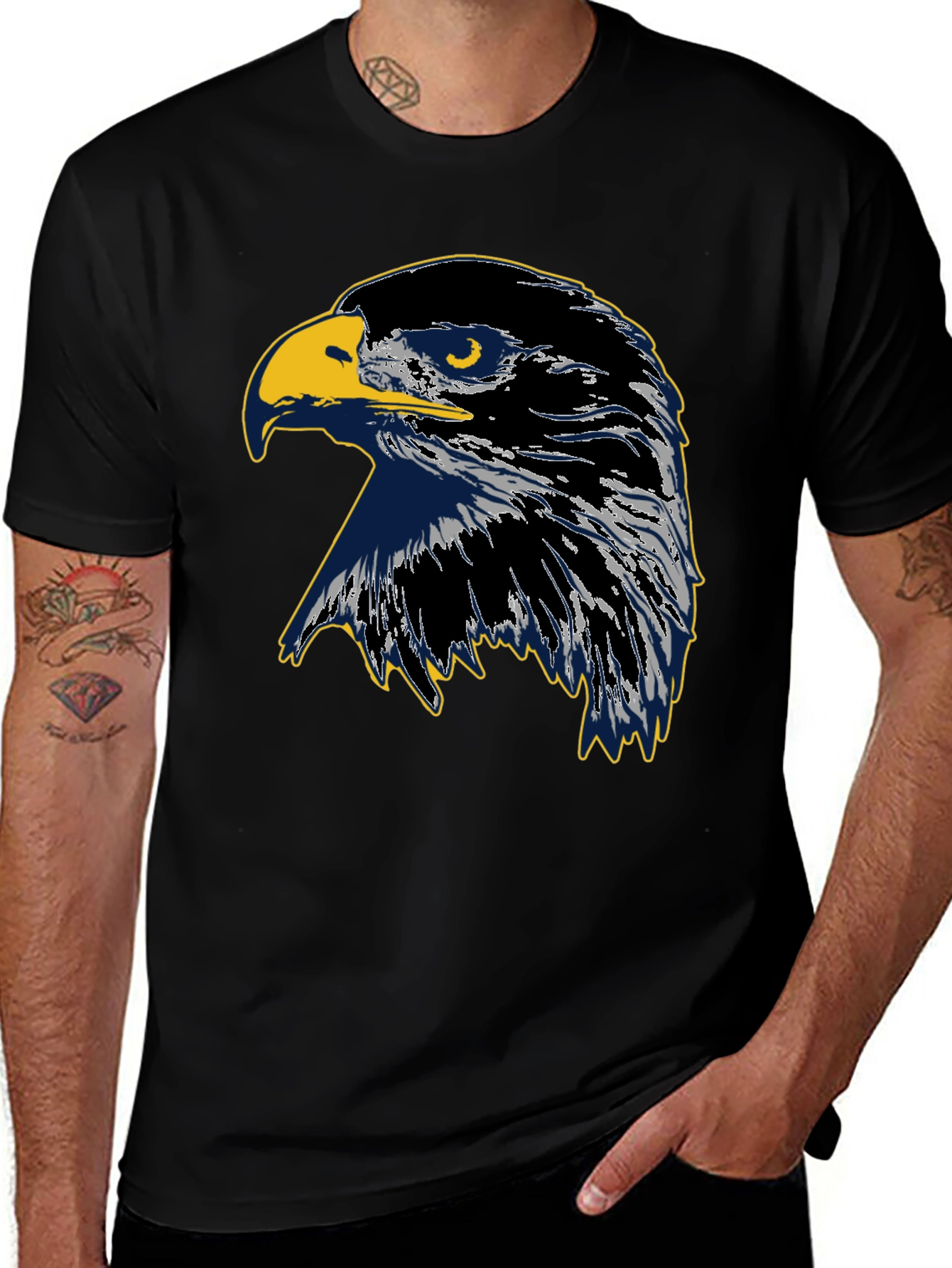 Eagle Graphic Black Cotton Tee