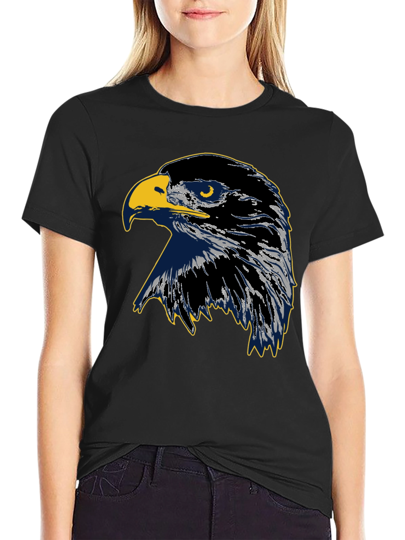 Eagle Graphic Black Cotton Tee