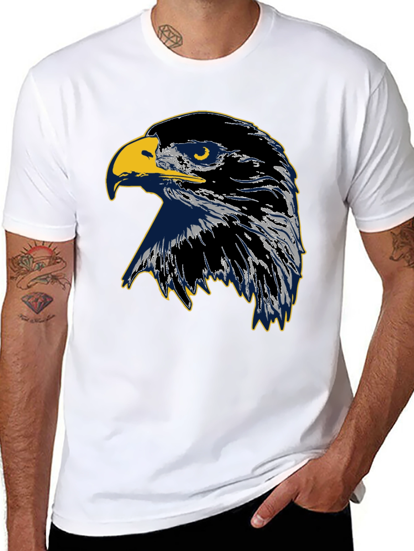 Eagle Graphic Black Cotton Tee