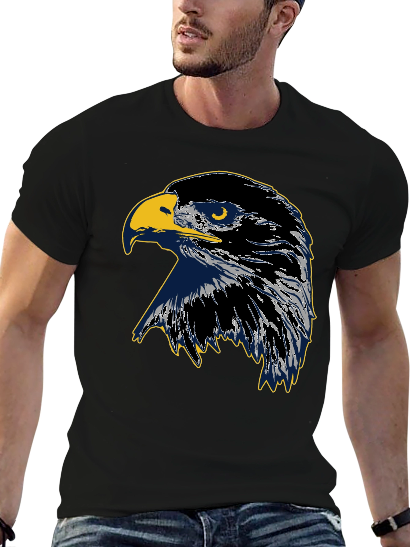 Eagle Graphic Black Cotton Tee