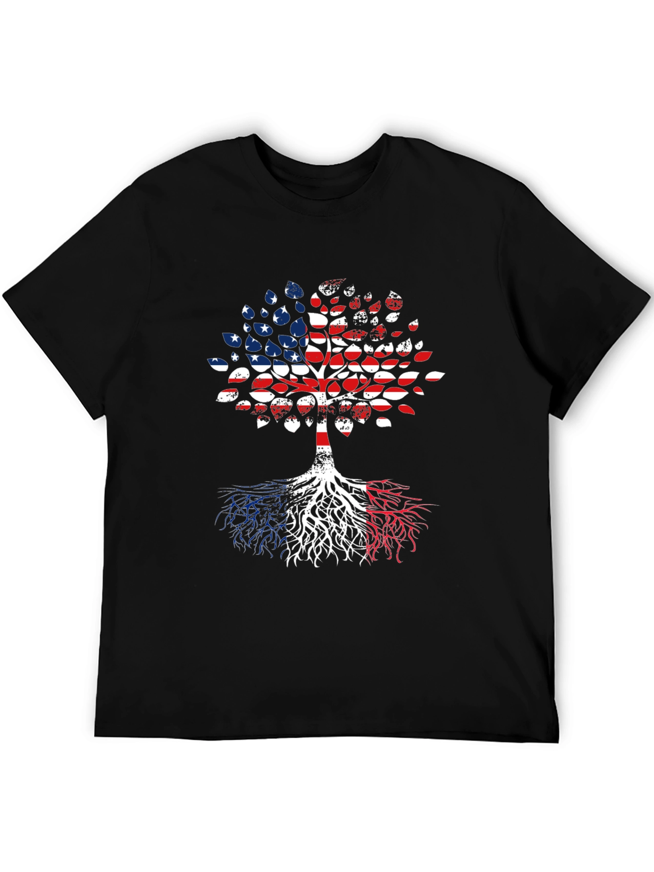 USA France Roots Tree T-Shirt