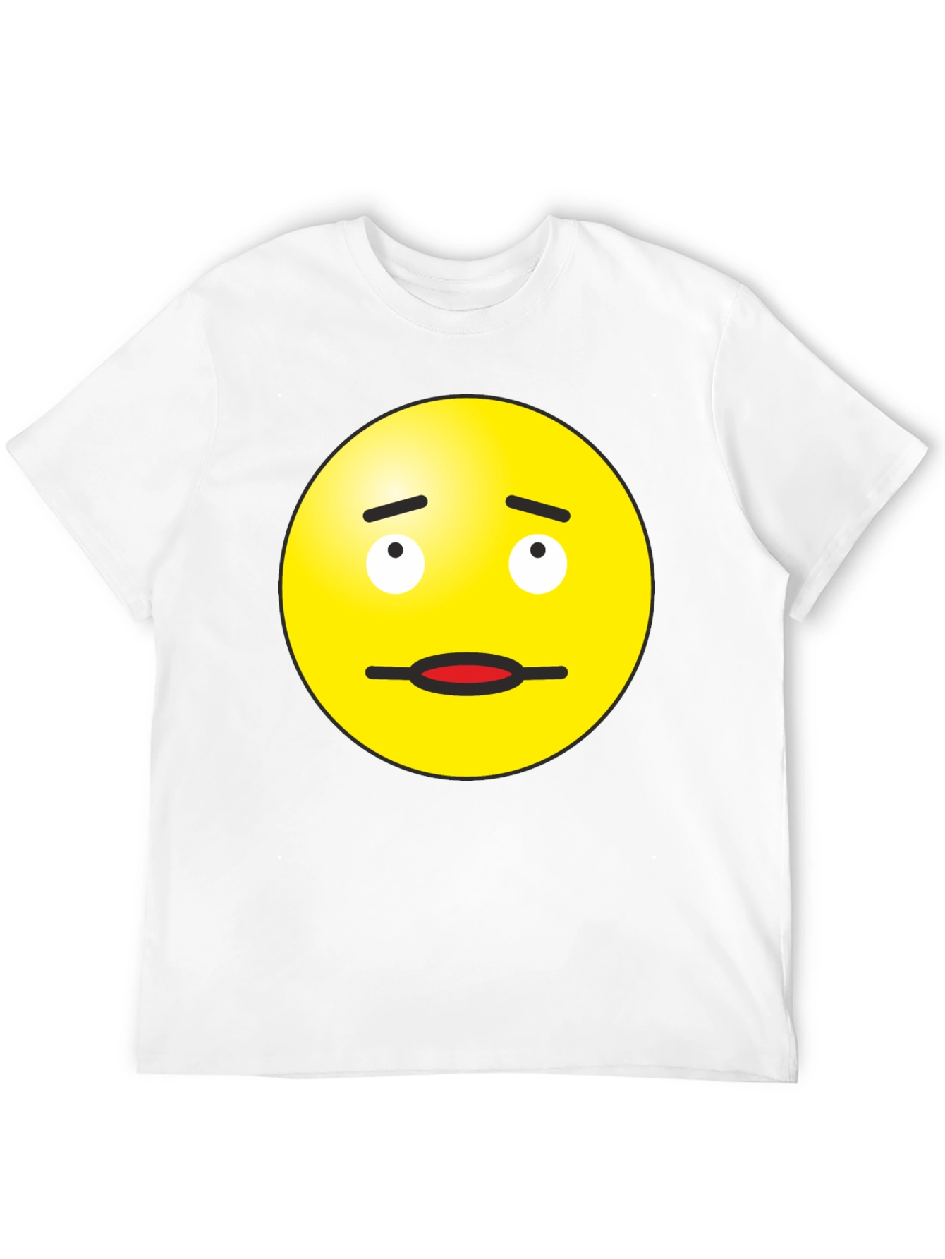Doubtful Emoji Graphic Tee - Black Cotton Blend