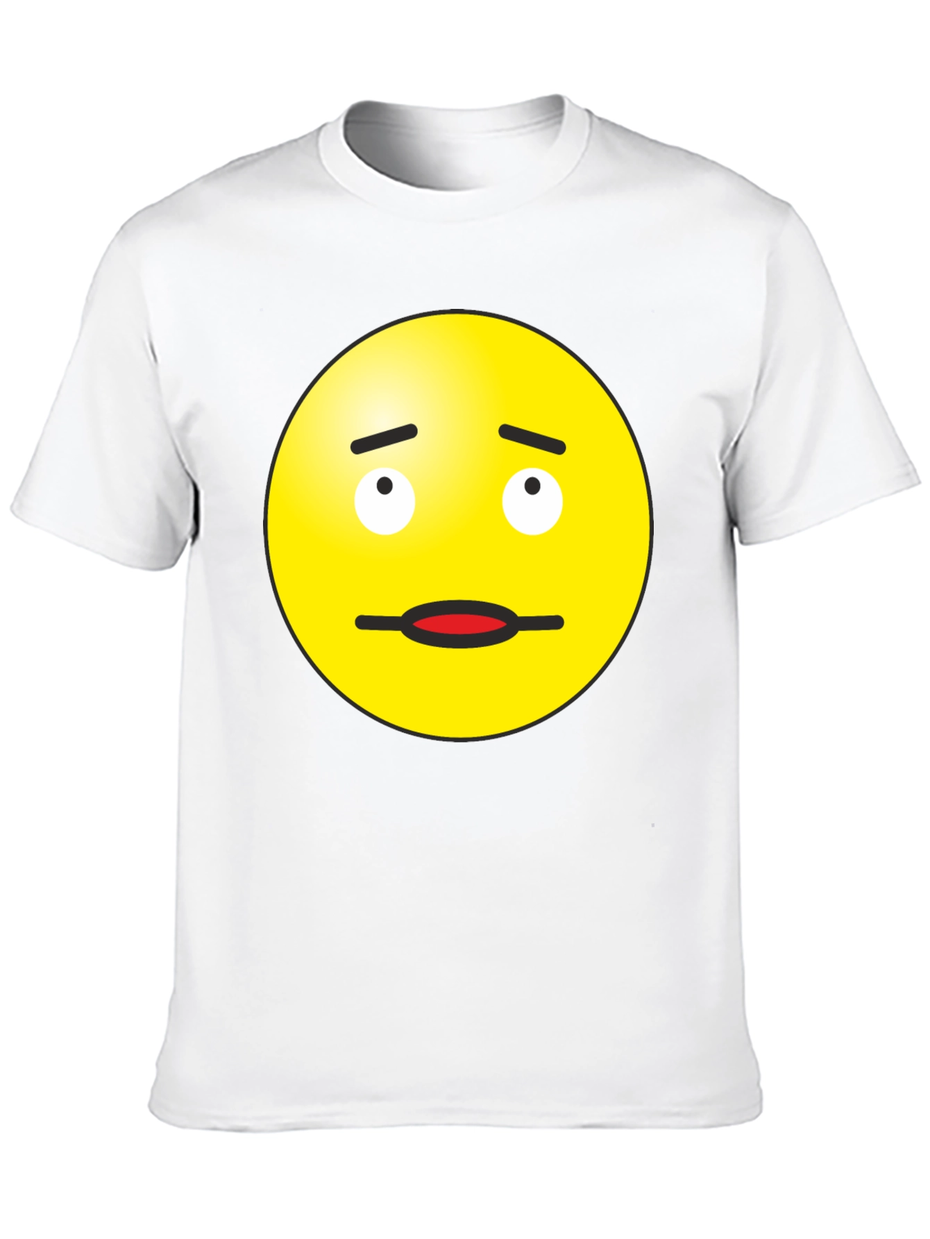 Doubtful Emoji Graphic Tee - Black Cotton Blend