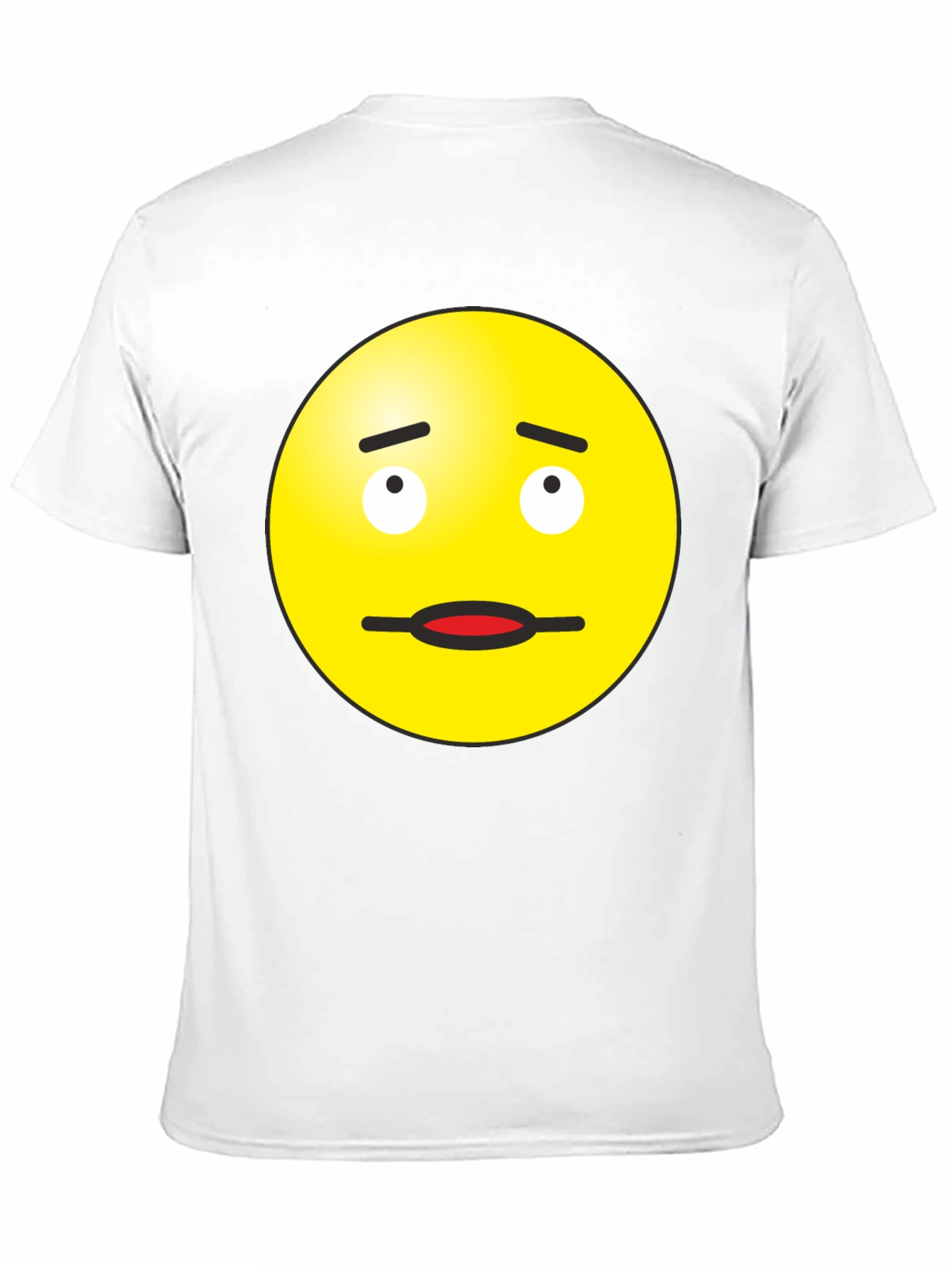 Doubtful Emoji Graphic Tee - Black Cotton Blend