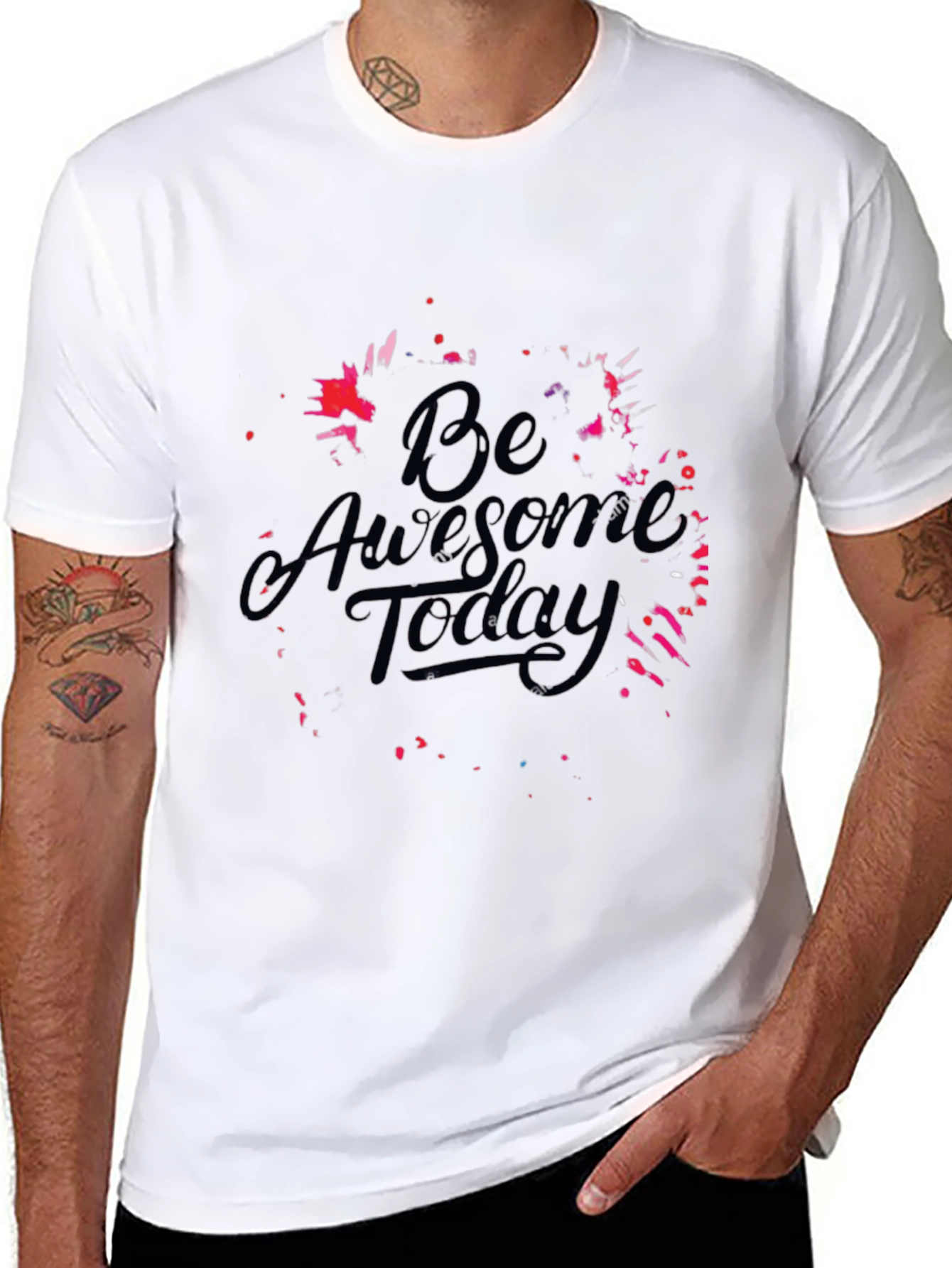 Be Awesome Today Black T-Shirt - Motivational Graphic Tee