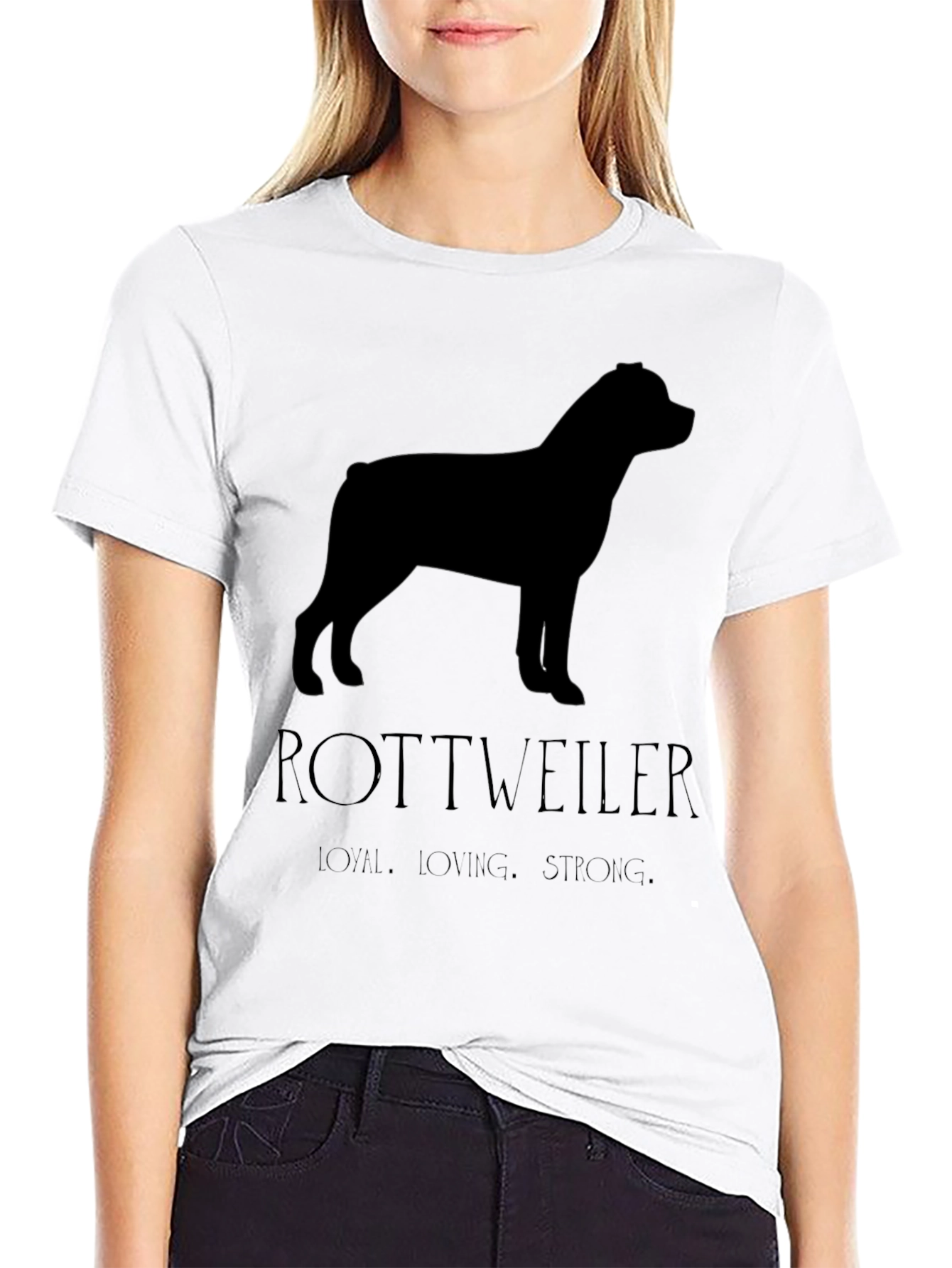 Rottweiler Dog Silhouette Graphic T-Shirt