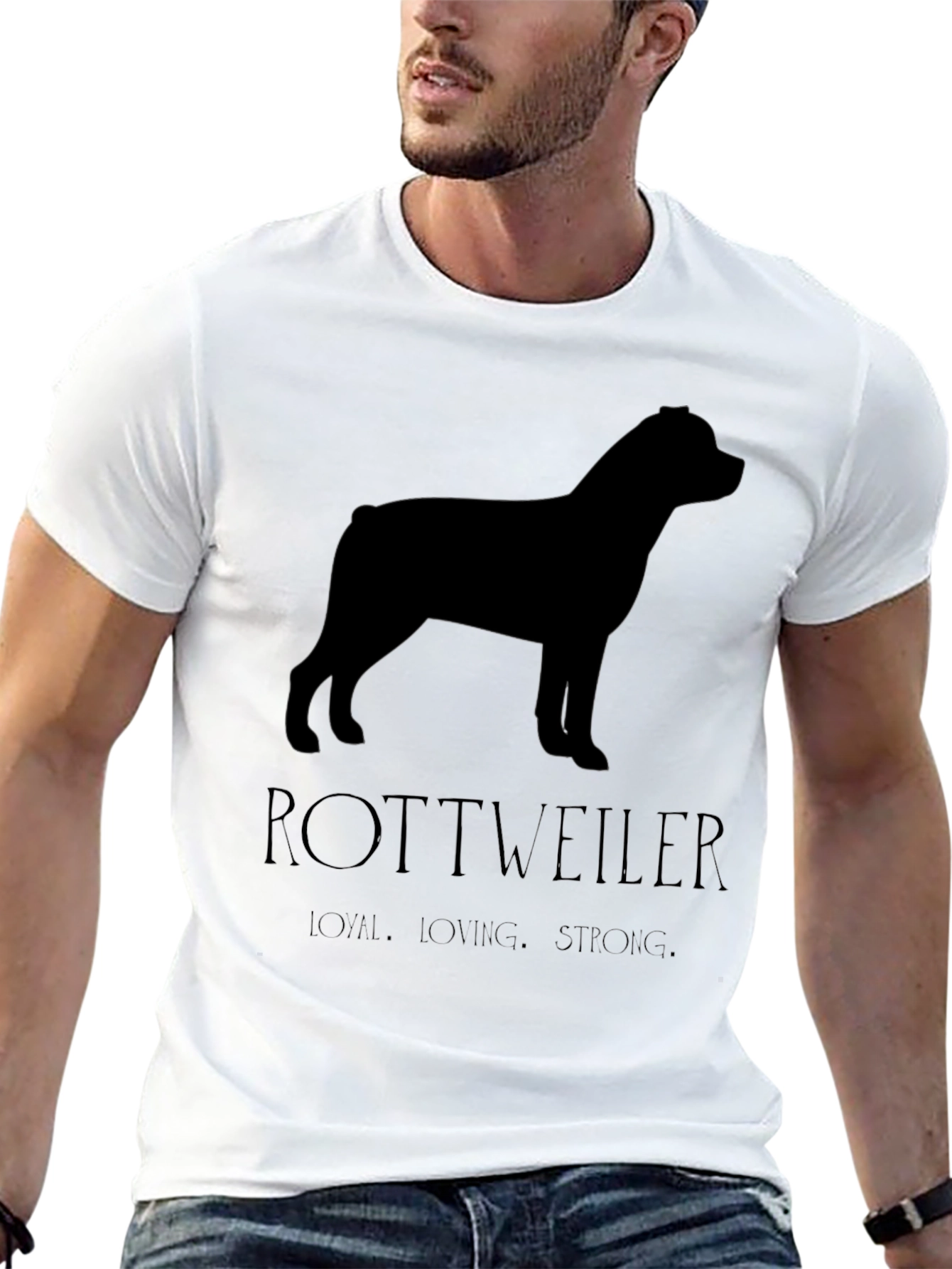 Rottweiler Dog Silhouette Graphic T-Shirt