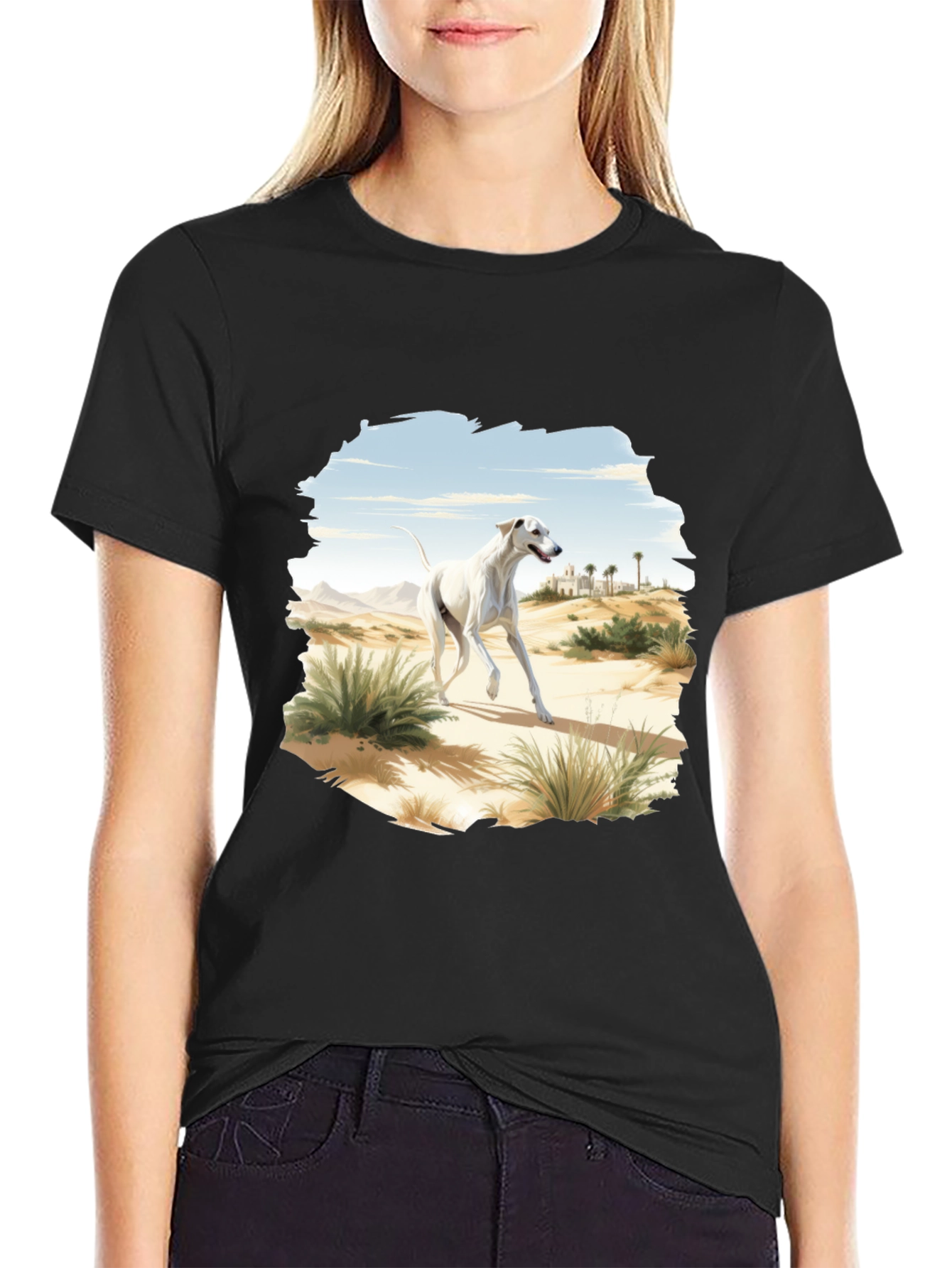 Desert Dog Graphic Tee - Stylish Black T-Shirt
