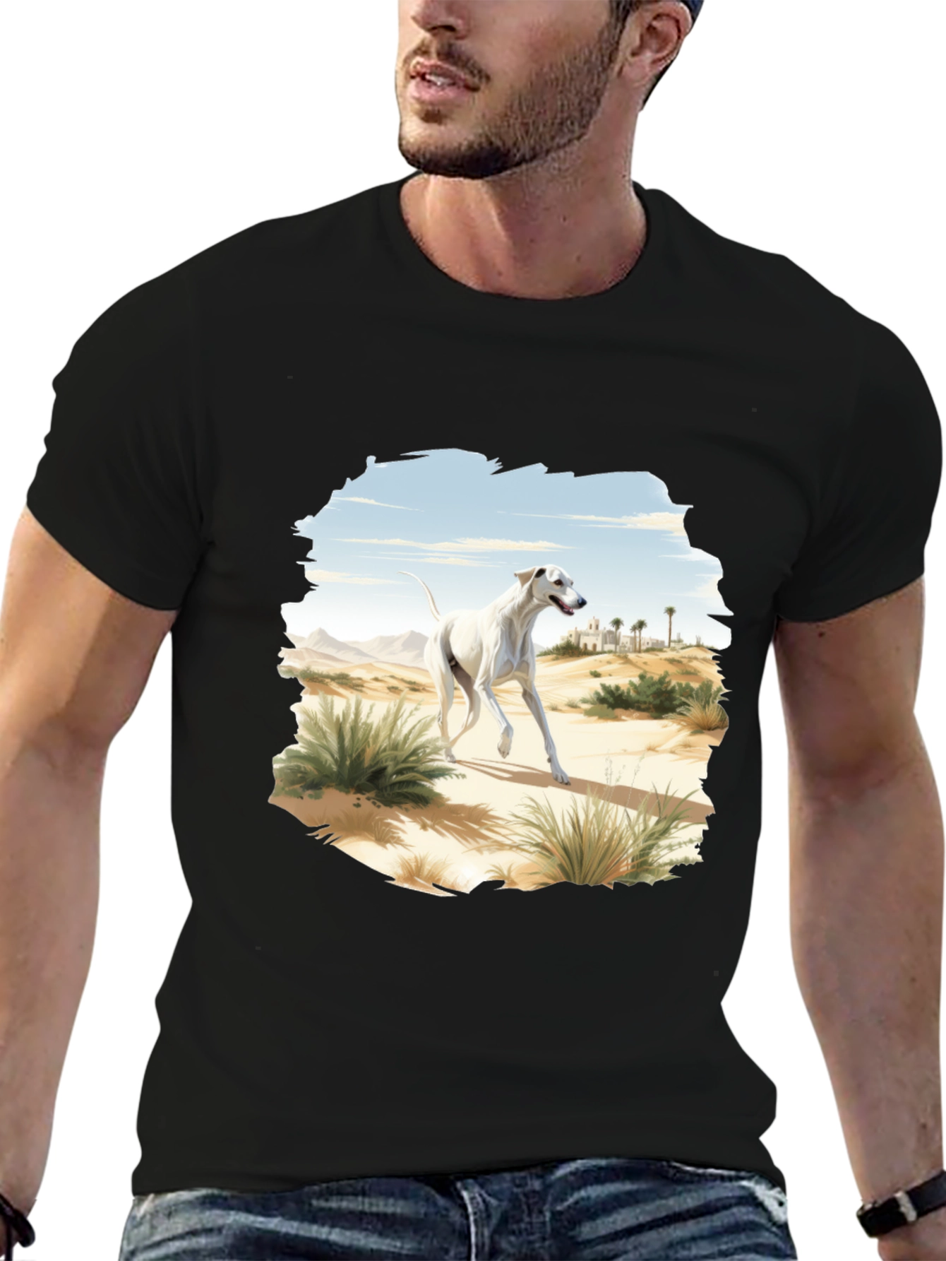Desert Dog Graphic Tee - Stylish Black T-Shirt