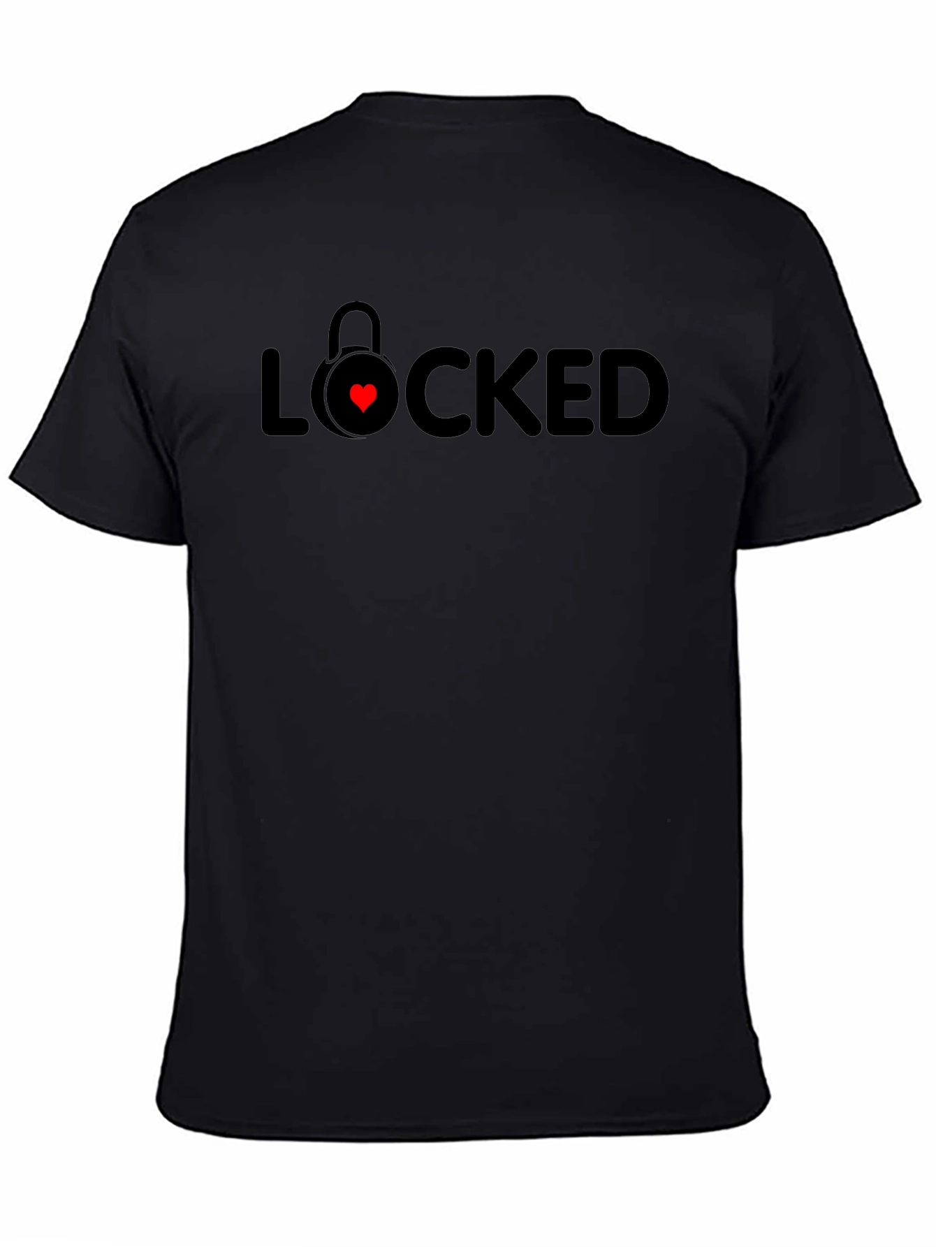Locked Heart Graphic Tee - Trendy Black T-Shirt