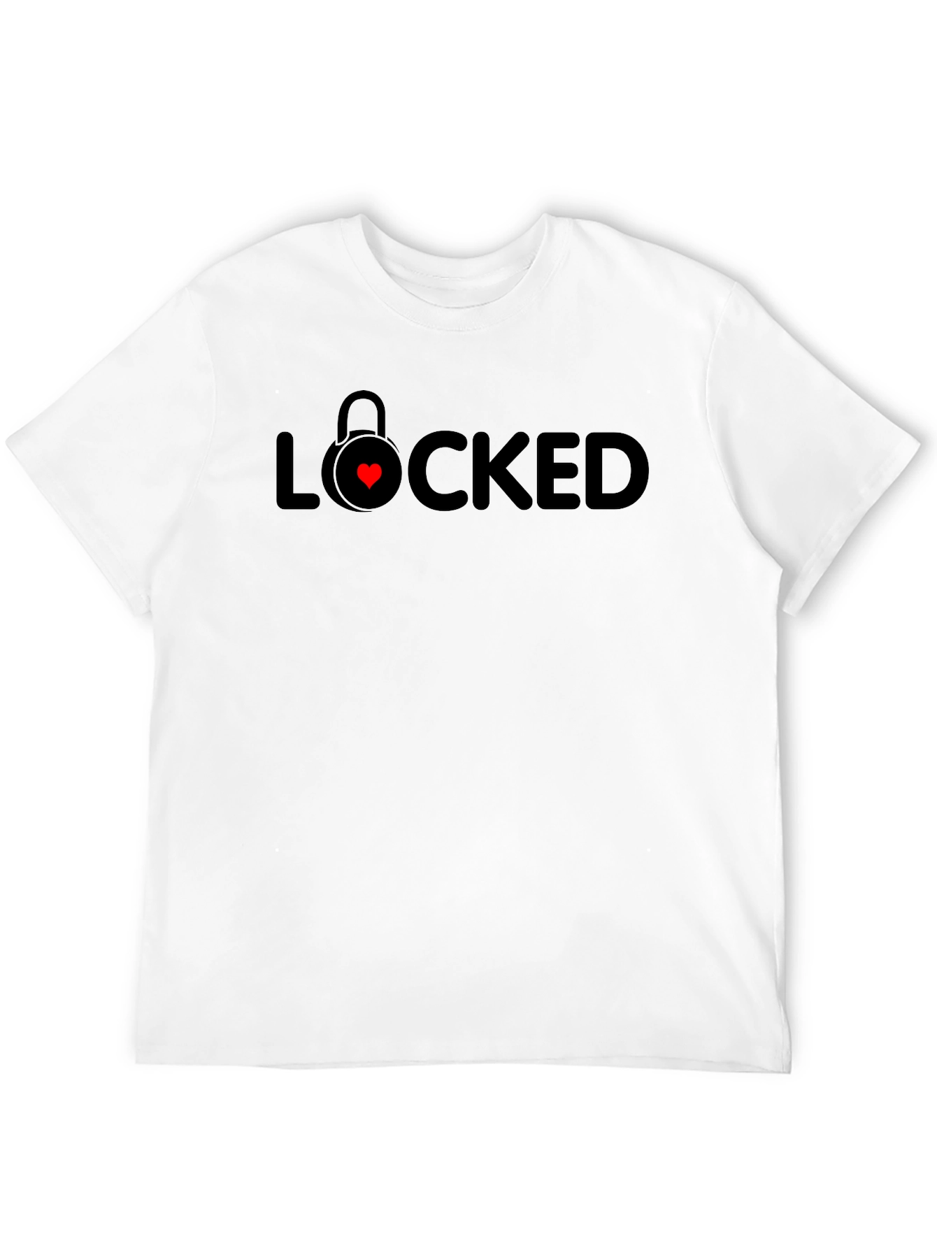 Locked Heart Graphic Tee - Trendy Black T-Shirt