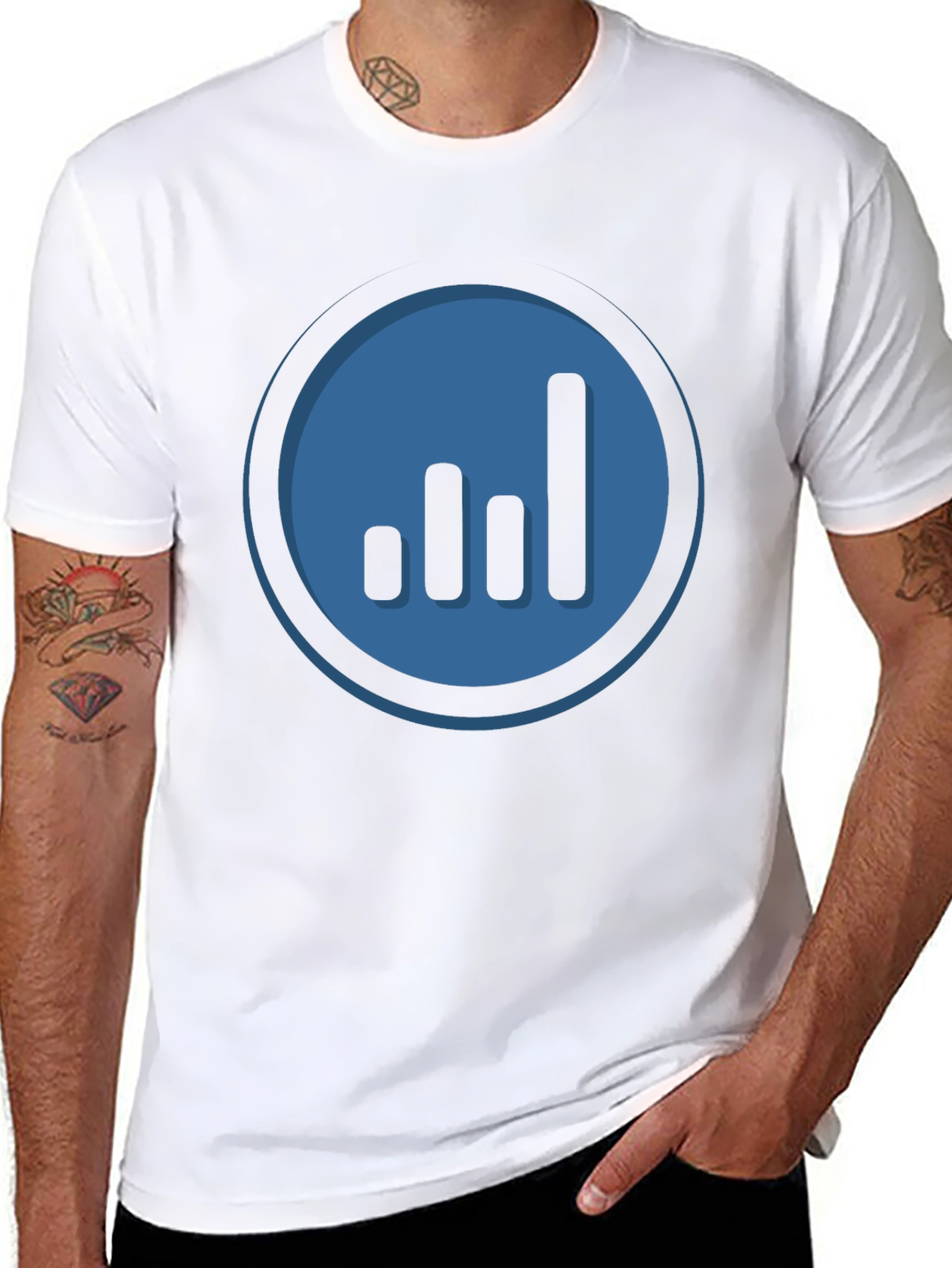 Signal Strength Graphic Tee - Black Cotton T-Shirt